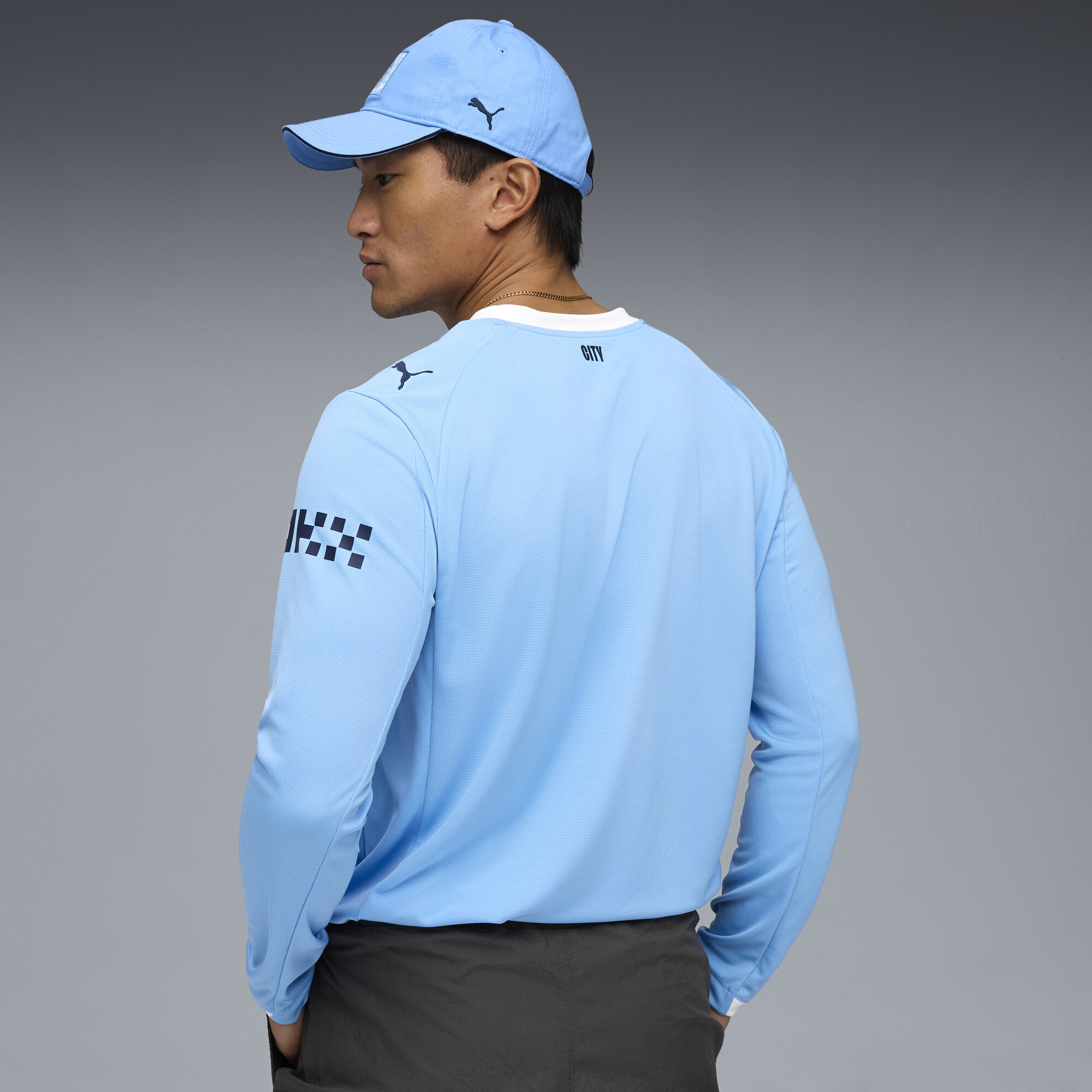 PUMA Manchester City 25/26 uitshirt met lange mouw voor Heren, Blauw/Wit, Maat S thumbnail 3