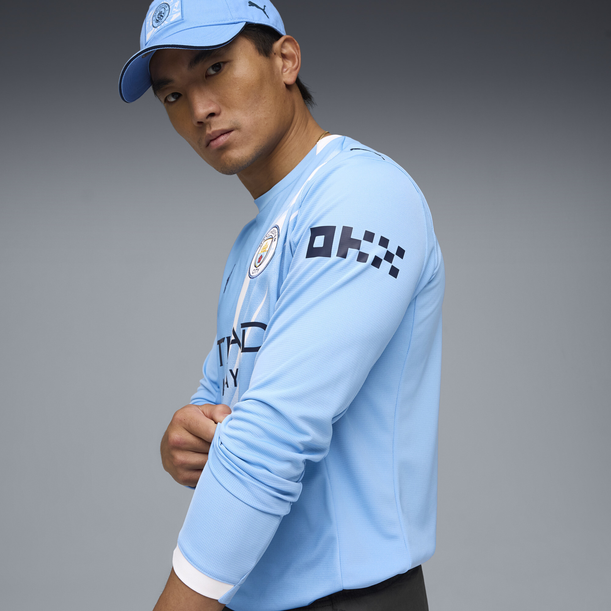 PUMA Manchester City 25/26 uitshirt met lange mouw voor Heren, Blauw/Wit, Maat S thumbnail 2