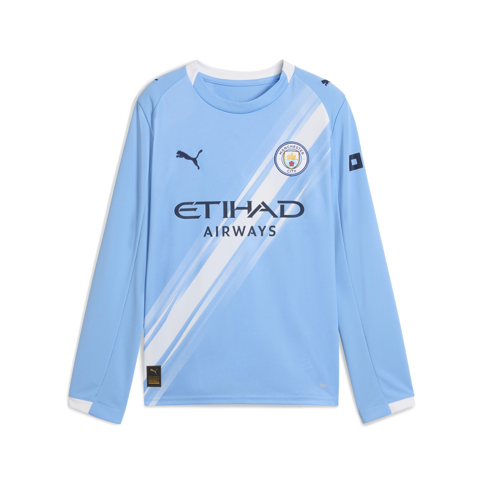 PUMA Manchester City 25/26 uitshirt met lange mouw, Blauw/Wit, Maat 15-16Y thumbnail 3