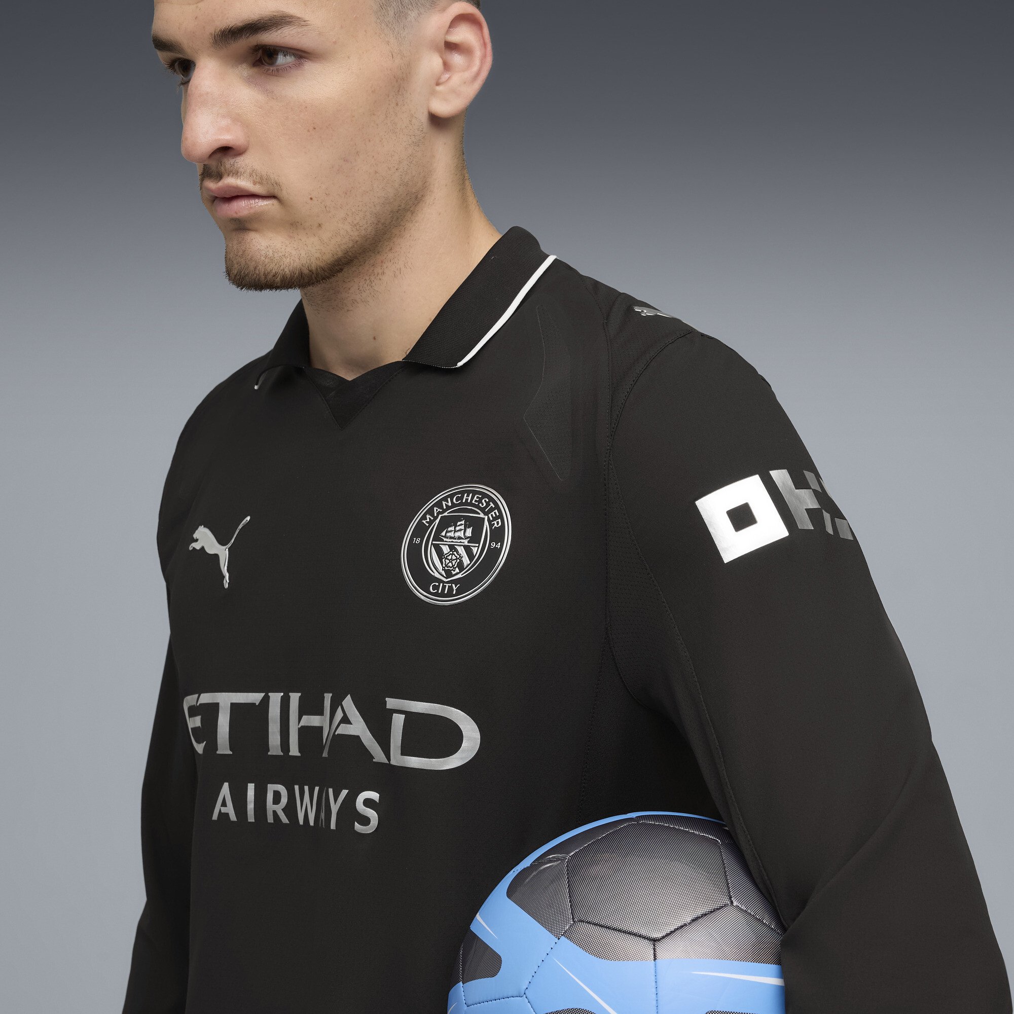 PUMA Manchester City 25/26 Authentic uitshirt met lange mouw voor Heren, Zwart, Maat XXL thumbnail 5