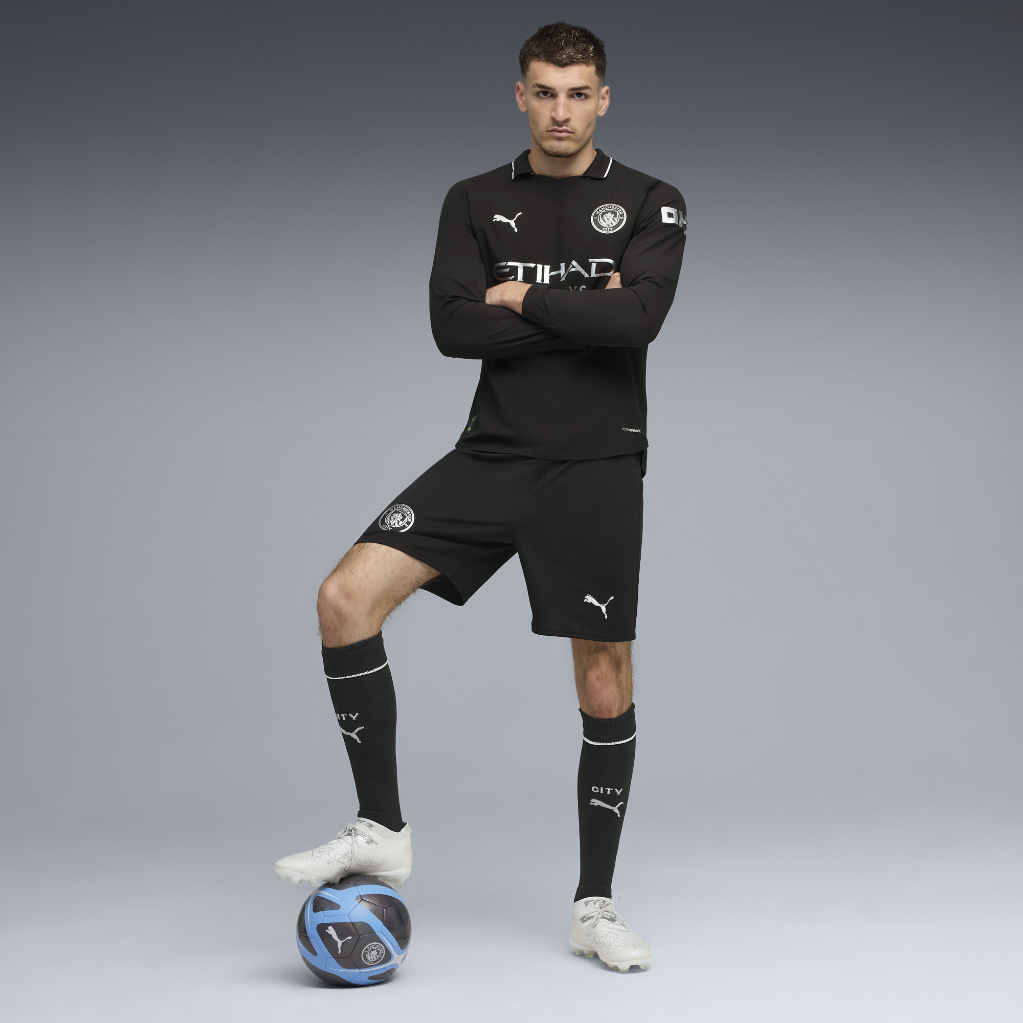 PUMA Manchester City 25/26 Authentic uitshirt met lange mouw voor Heren, Zwart, Maat XXL thumbnail 4