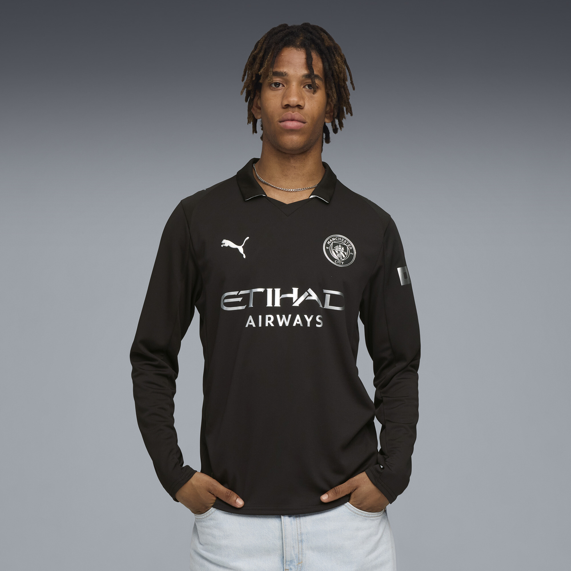 PUMA Manchester City 25/26 uitshirt met lange mouw voor Heren, Zwart, Maat M thumbnail 6