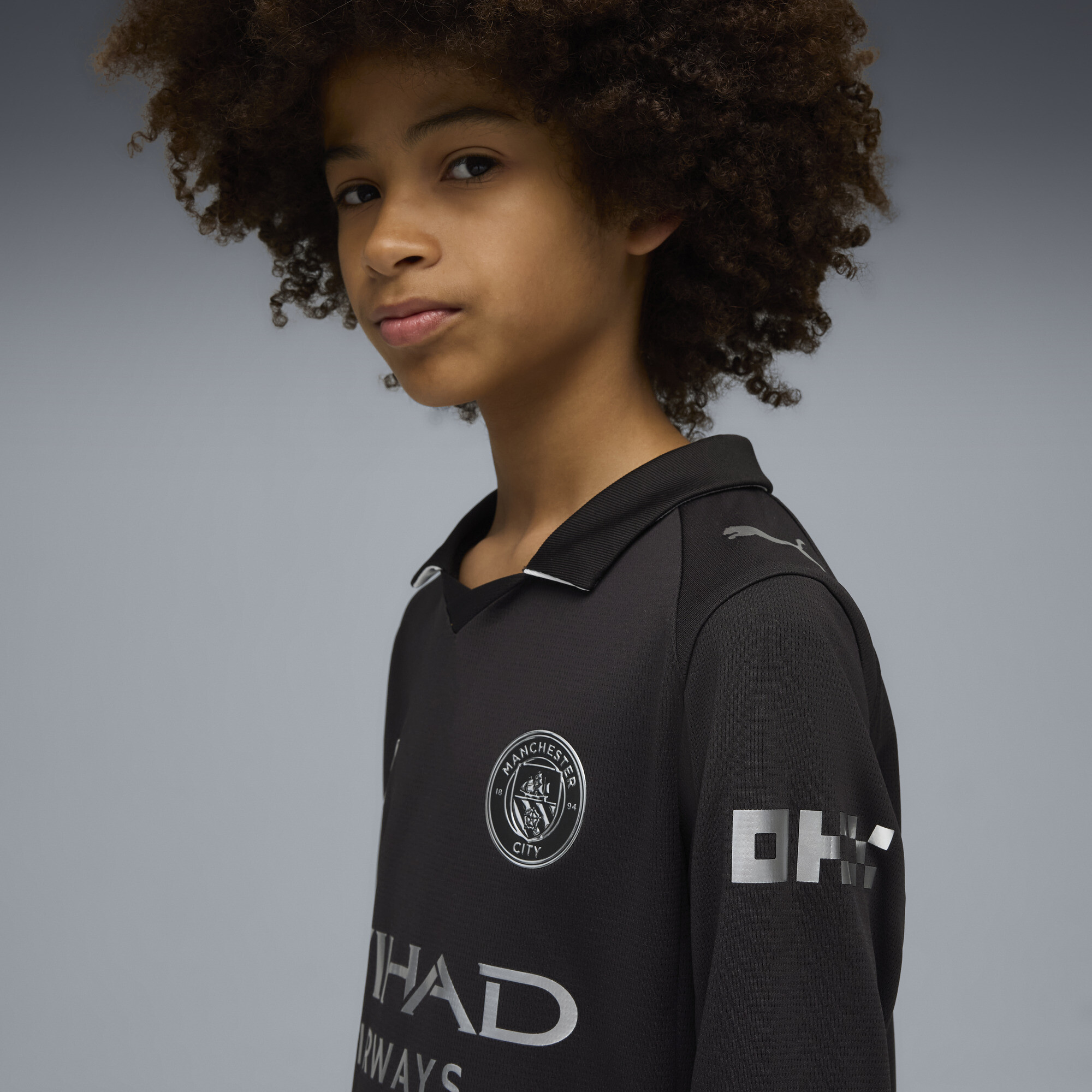 PUMA Manchester City 25/26 uitshirt met lange mouw, Zwart, Maat 13-14Y thumbnail 6