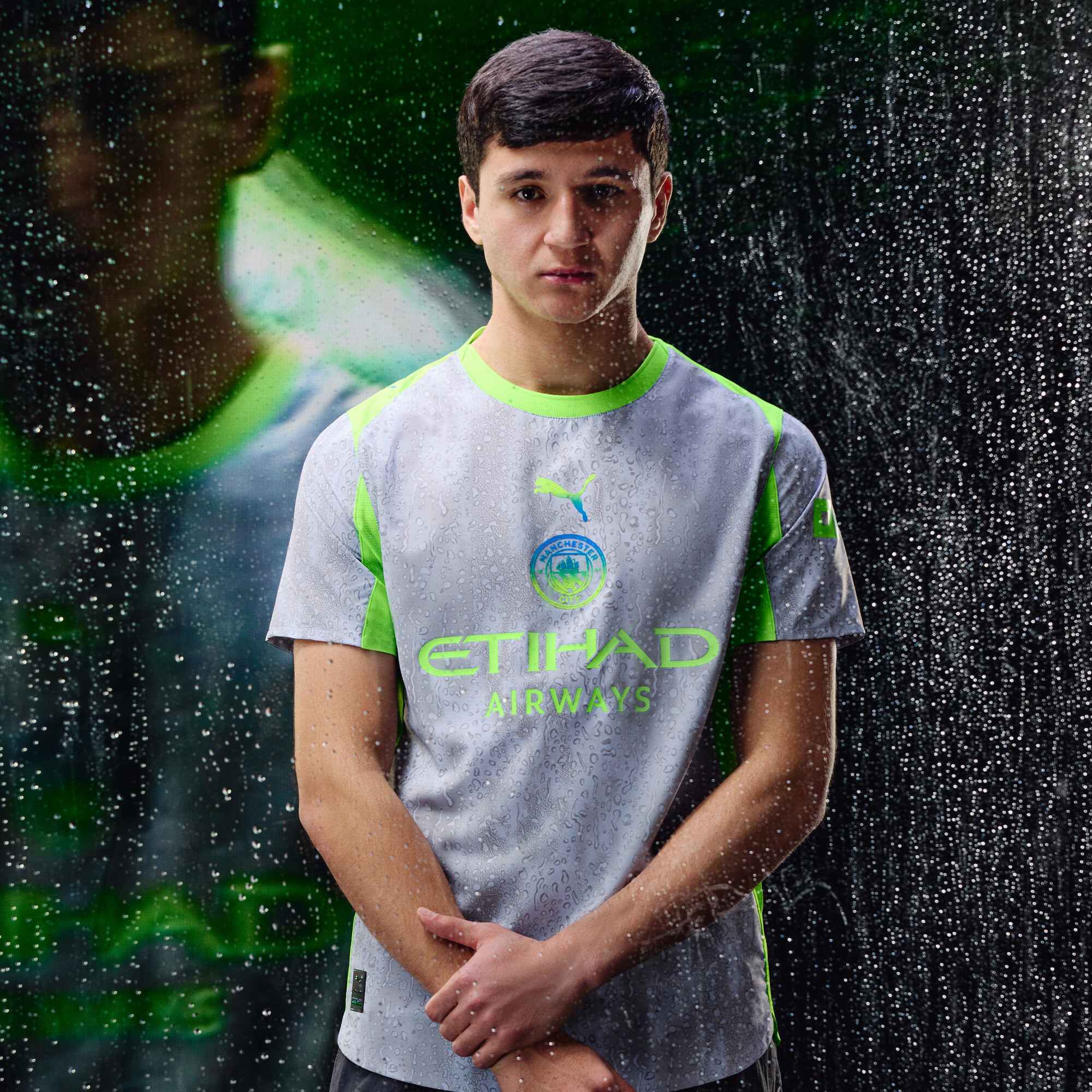 PUMA Manchester City 25/26 derde shirt voor Heren, Groen, Maat XS thumbnail 2