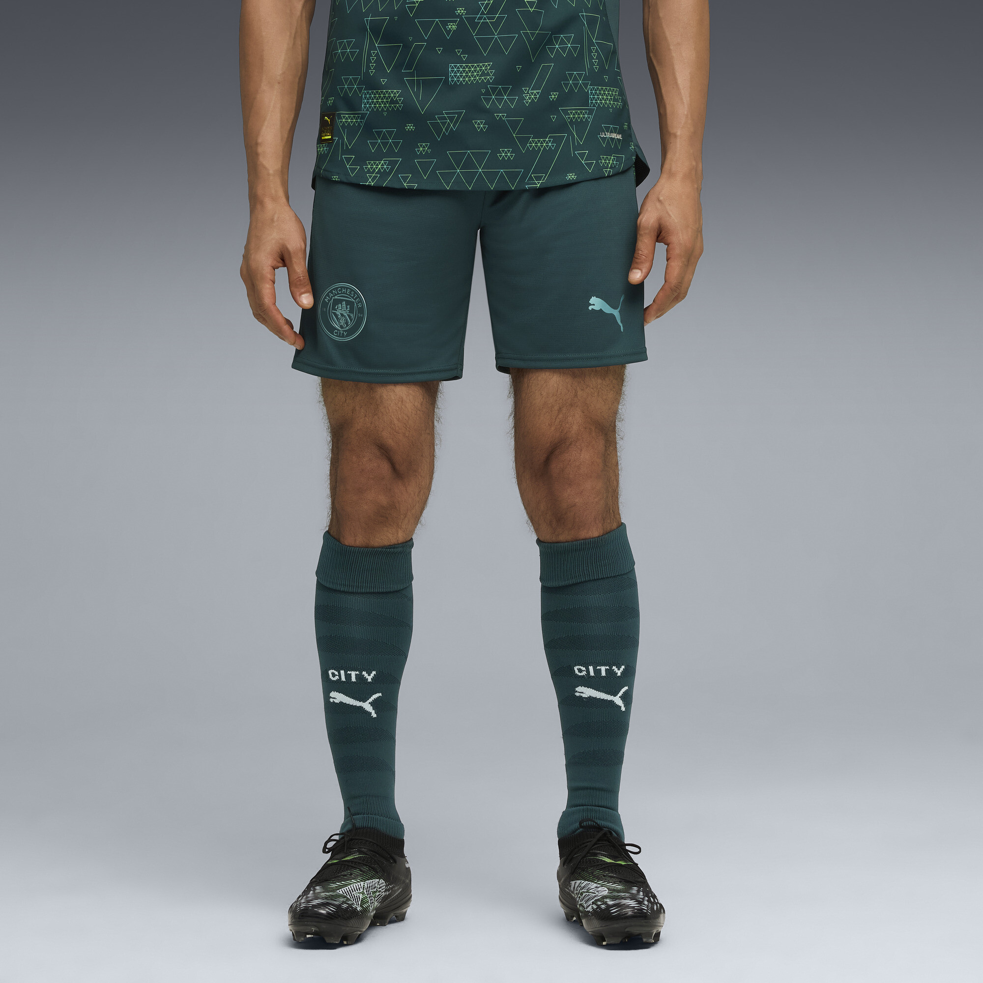 PUMA Manchester City 25/26 short voor Heren, Groen, Maat XS thumbnail 6