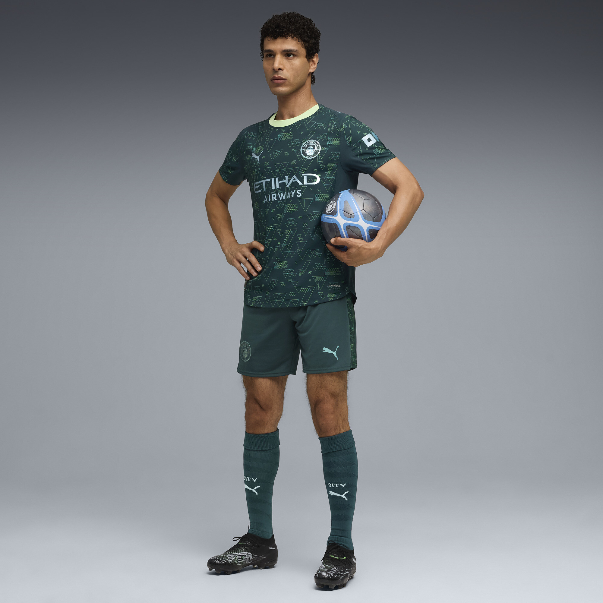 PUMA Manchester City 25/26 short voor Heren, Groen, Maat XS thumbnail 4