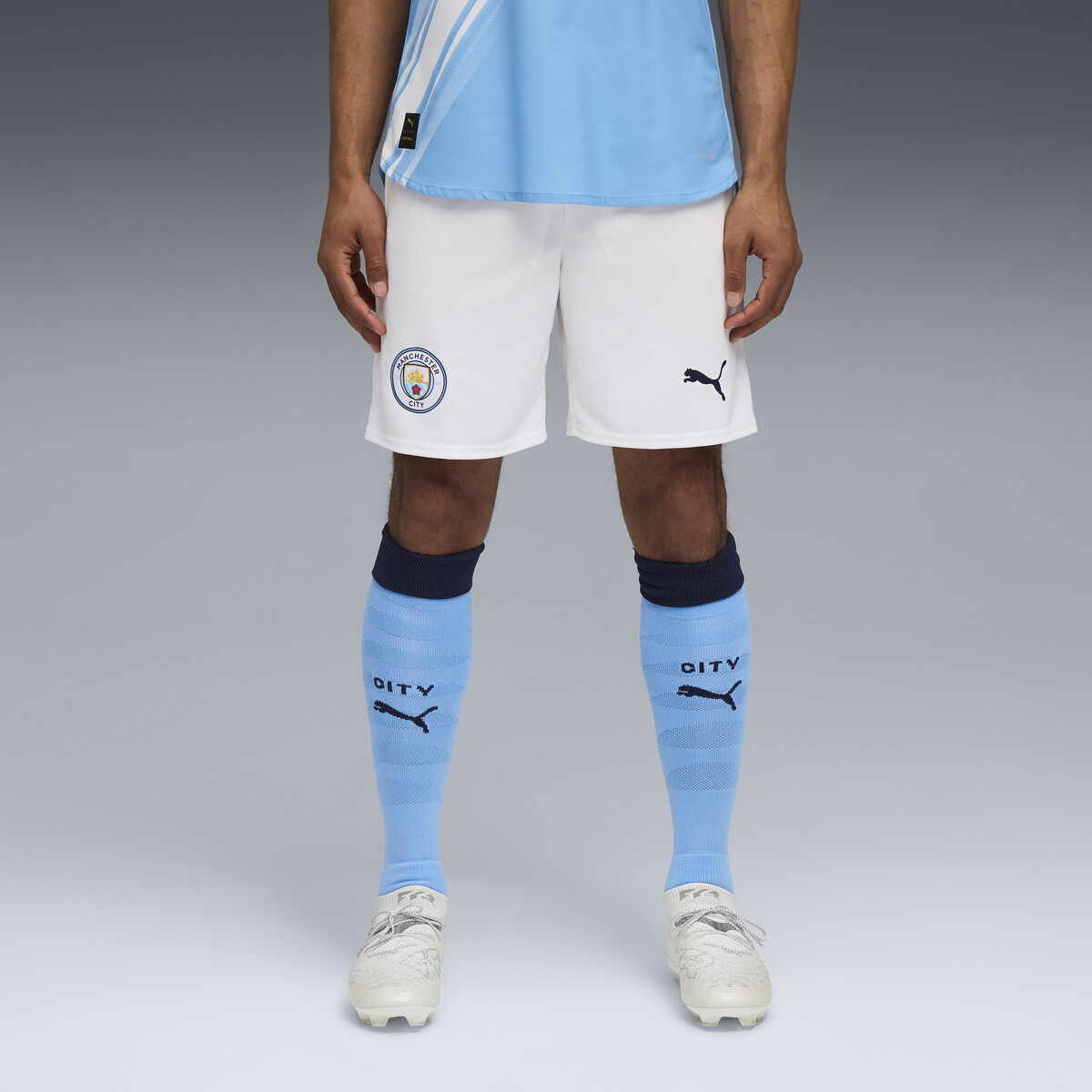 Manchester City 25/26 Shorts Men in White/Team Light Blue by PUMA, XS