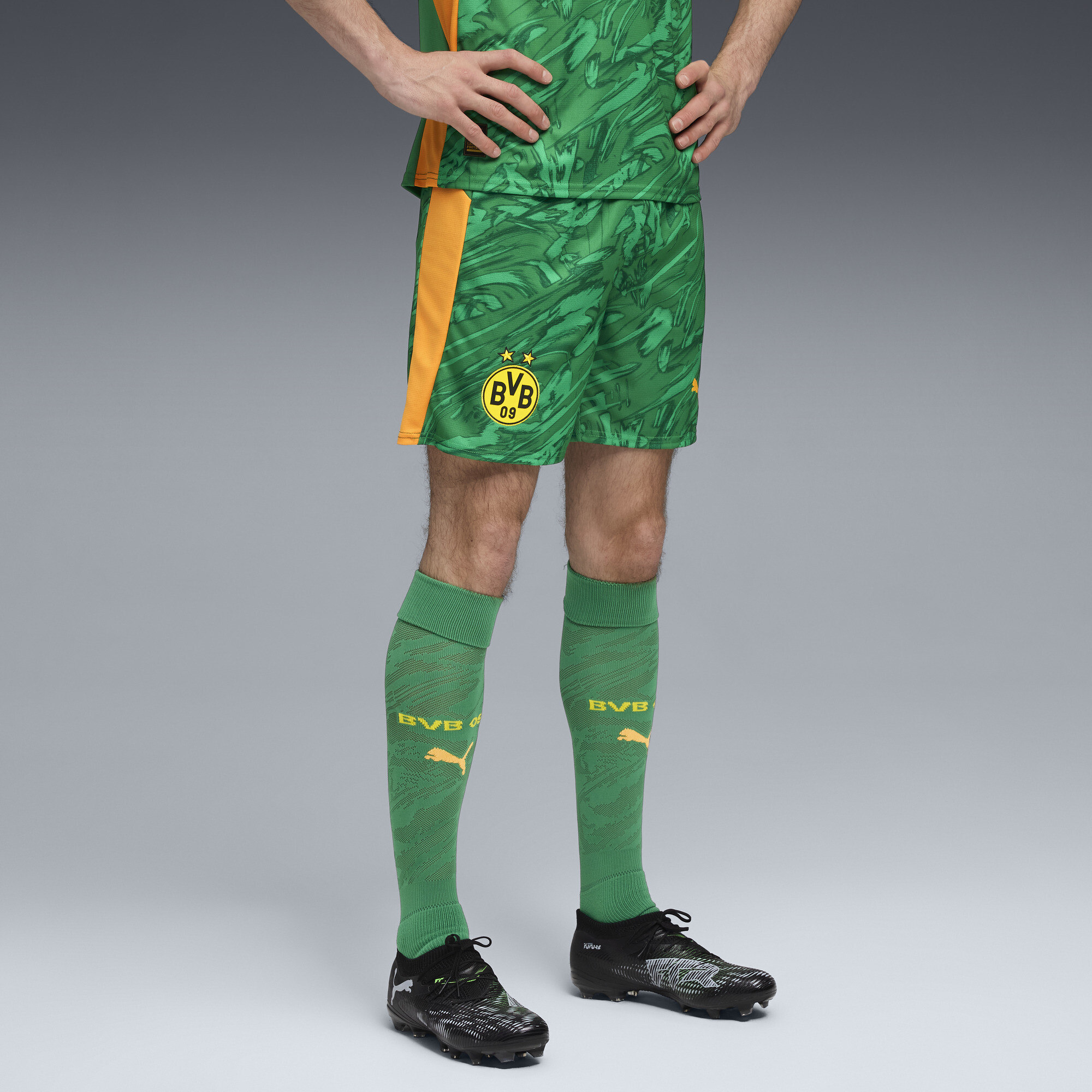 PUMA Borussia Dortmund 25/26 keepersshort voor Heren, Groen/Oranje, Maat XXL thumbnail 4