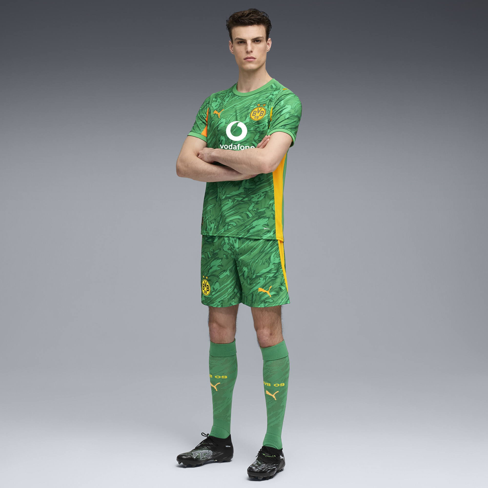 PUMA Borussia Dortmund 25/26 keepersshort voor Heren, Groen/Oranje, Maat XXL thumbnail 2