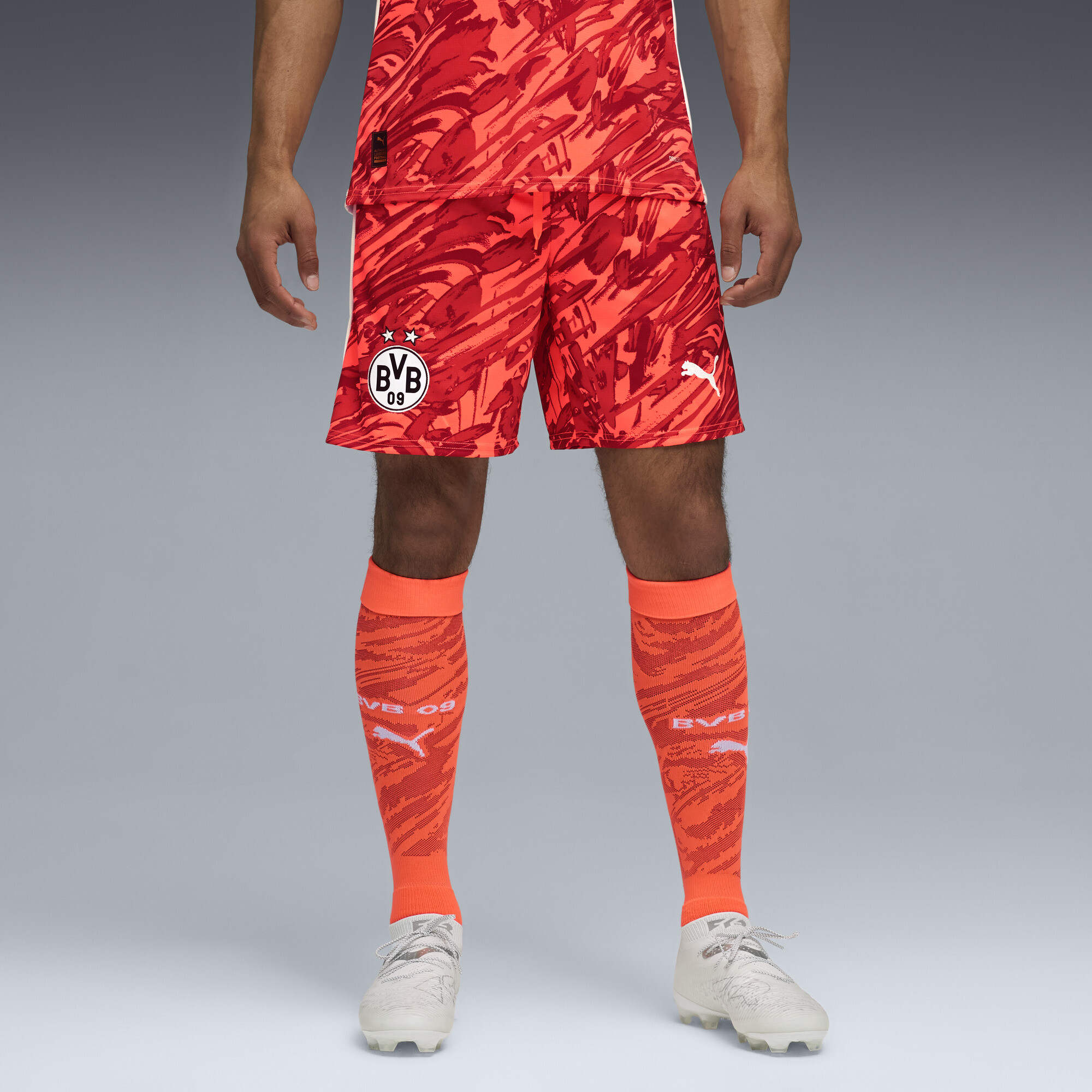 PUMA Borussia Dortmund 25/26 keepersshort voor Heren, Rood/Zilver, Maat M thumbnail 6