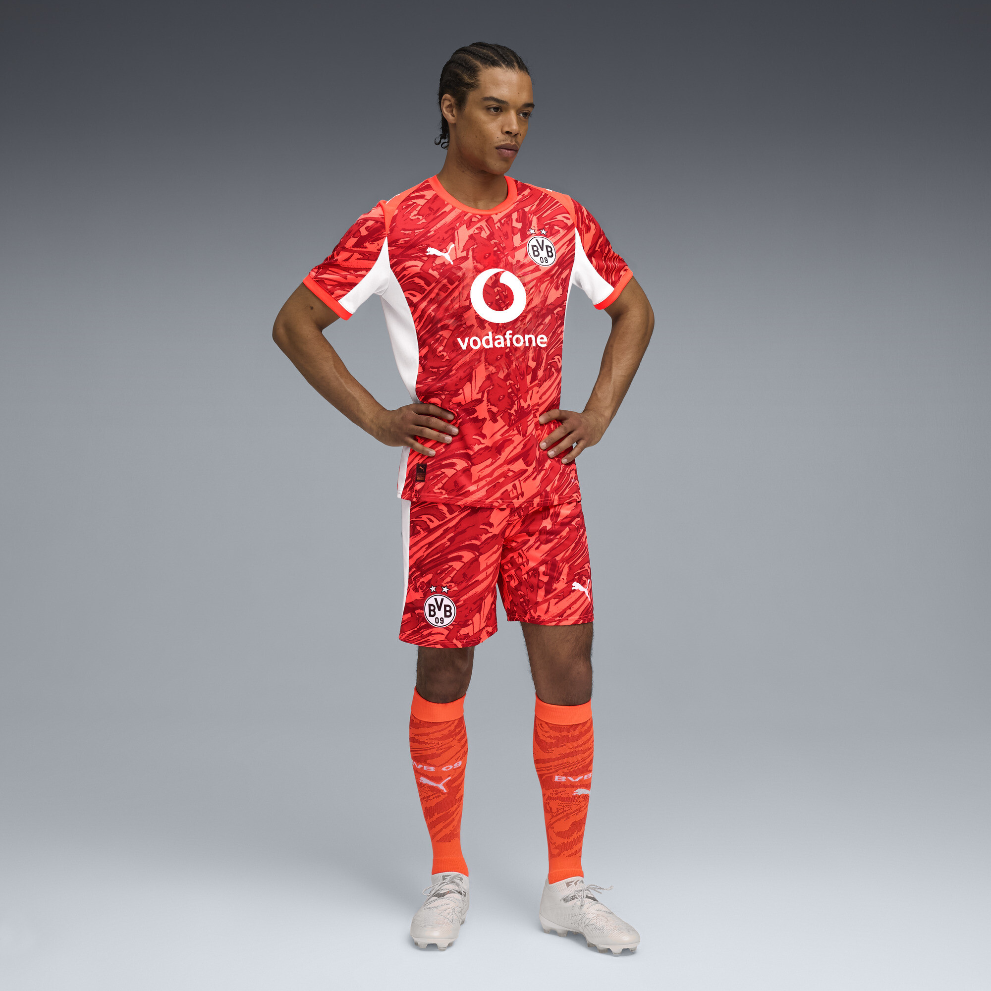 PUMA Borussia Dortmund 25/26 keepersshort voor Heren, Rood/Zilver, Maat M thumbnail 4