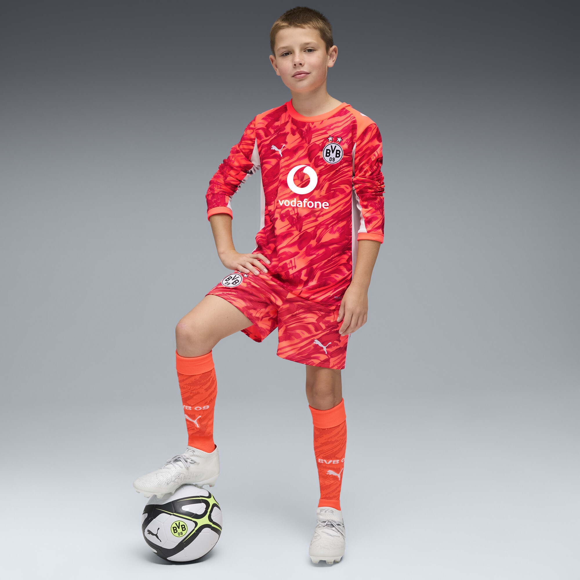 PUMA Borussia Dortmund 25/26 keepersshort, Rood/Zilver, Maat 9-10Y thumbnail 5