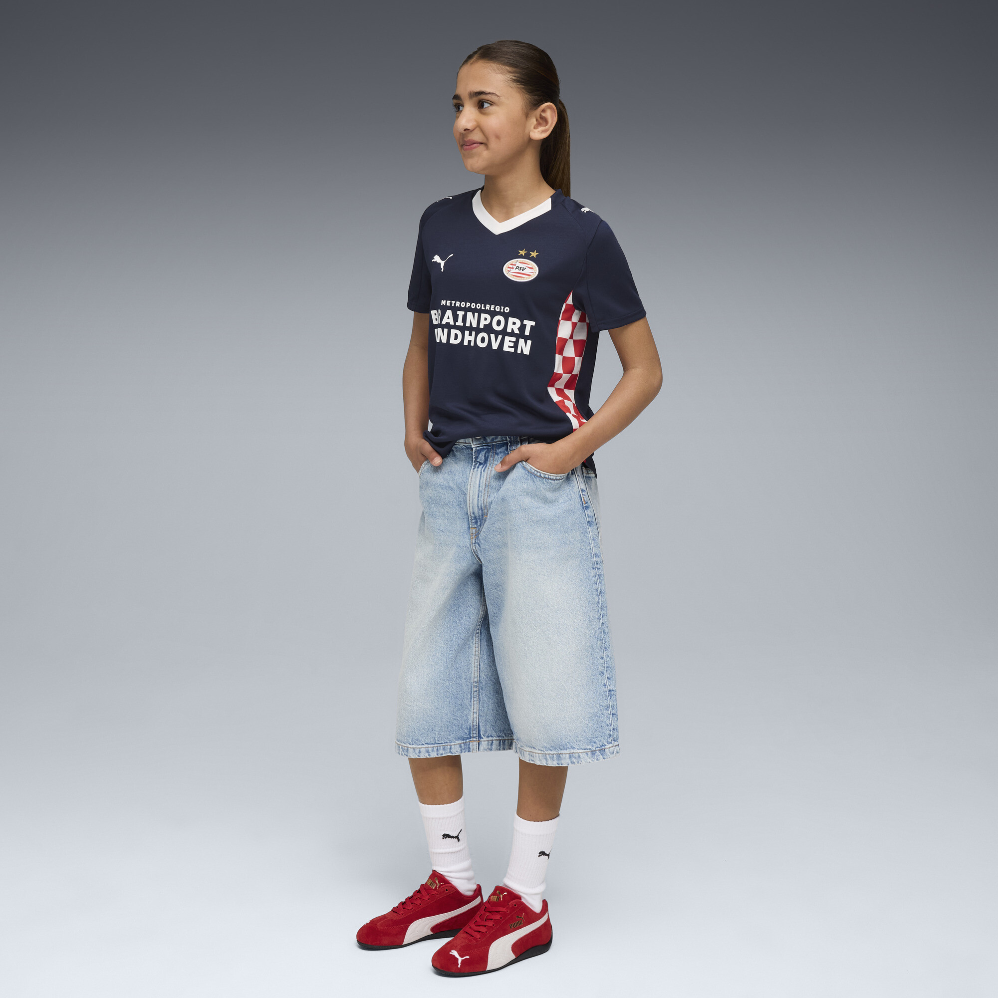 PUMA PSV Eindhoven 25/26 uitshirt, Blauw/Wit, Maat 7-8Y thumbnail 5