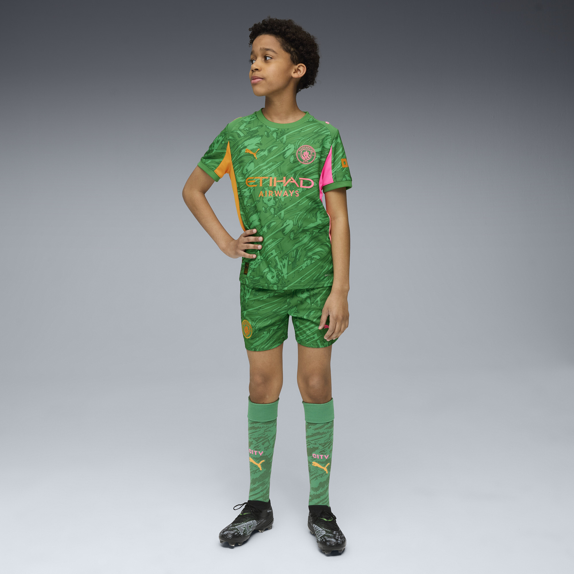 PUMA Manchester City 25/26 keepersshort, Groen, Maat 5-6Y thumbnail 5