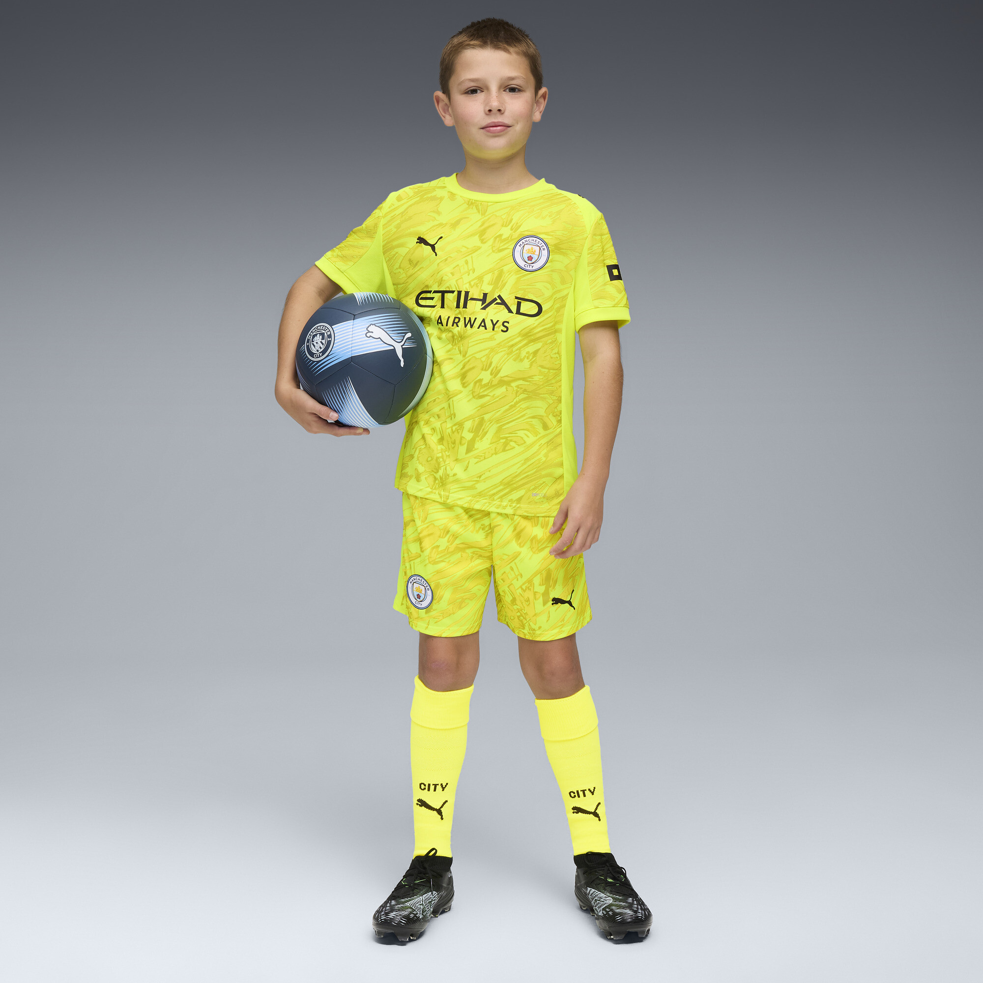 PUMA Manchester City 25/26 keepersshort, Geel, Maat 9-10Y thumbnail 5