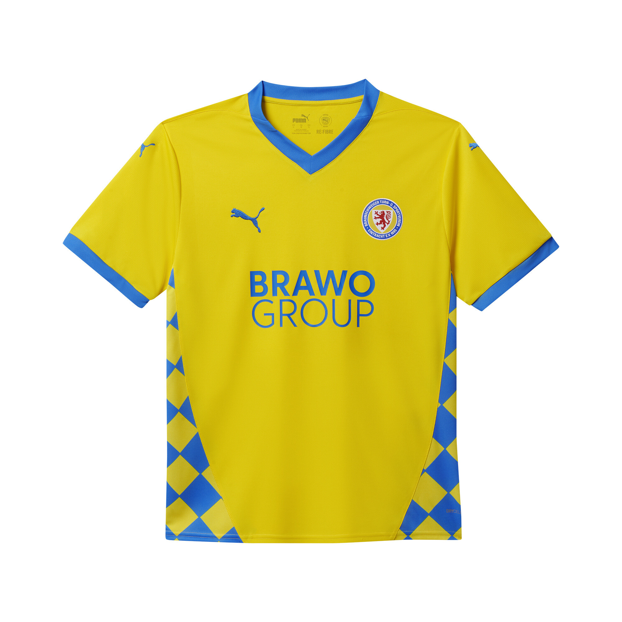 Puma Eintracht Braunschweig 24/25 Heimtrikot Herren | Mit Print | Faster Yellow/Ignite Blue | Größe: 3XL