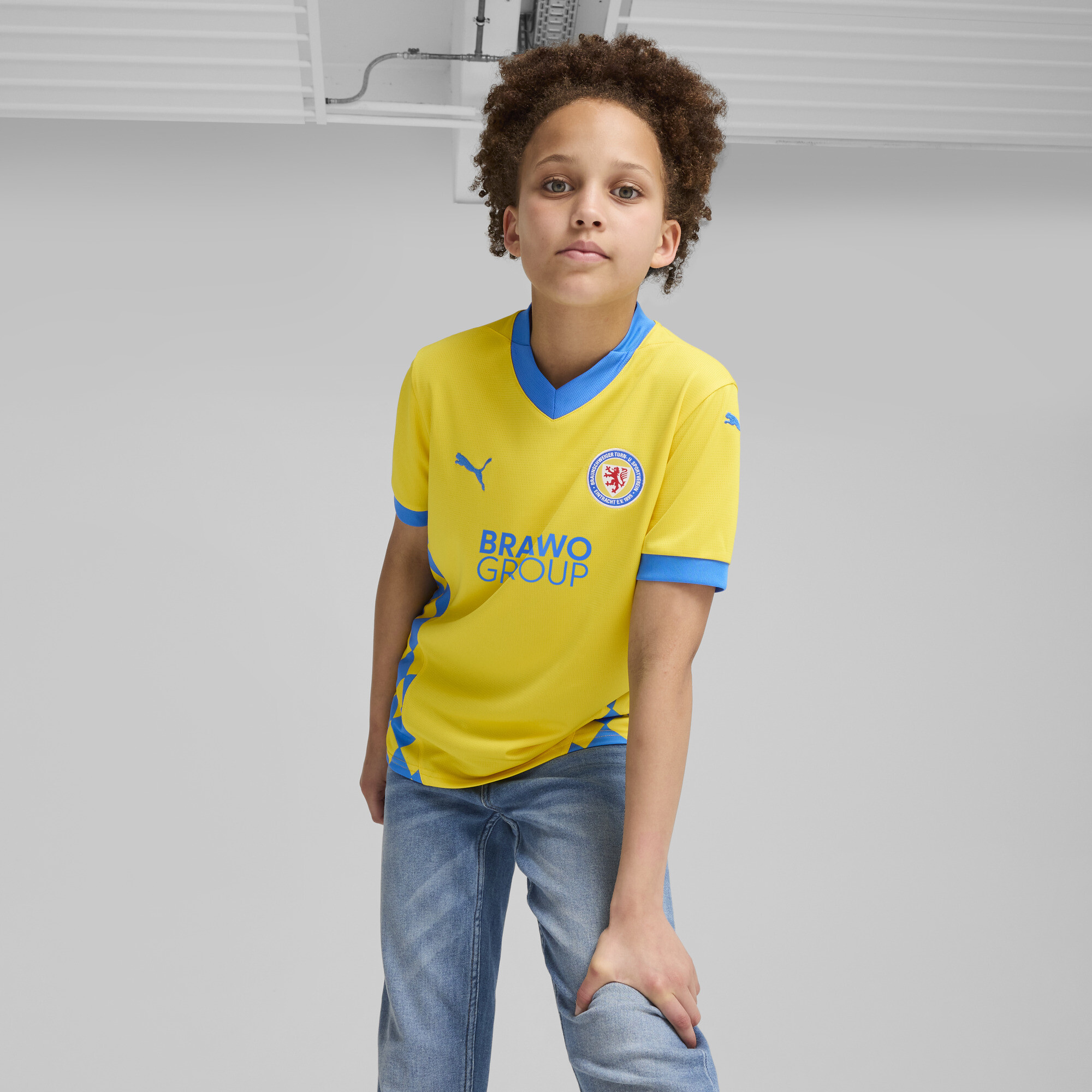 Puma Eintracht Braunschweig 24/25 Heimtrikot Teenager Für Für Kinder | Mit Print | Faster Yellow/Ignite Blue | Größe: 15...