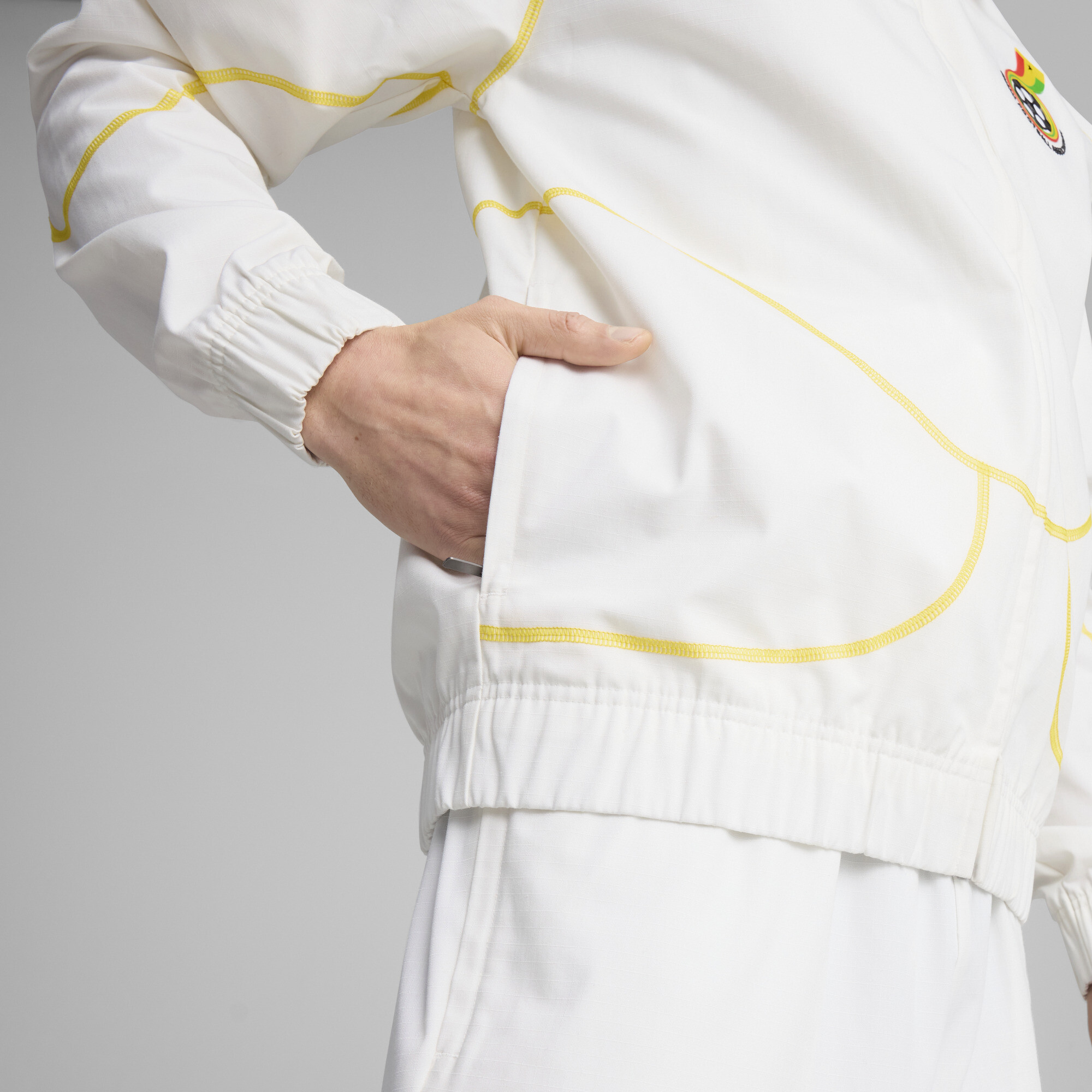 PUMA Ghana ftblStatement trainingsjack voor Heren, Geel/Wit, Maat XL thumbnail 7