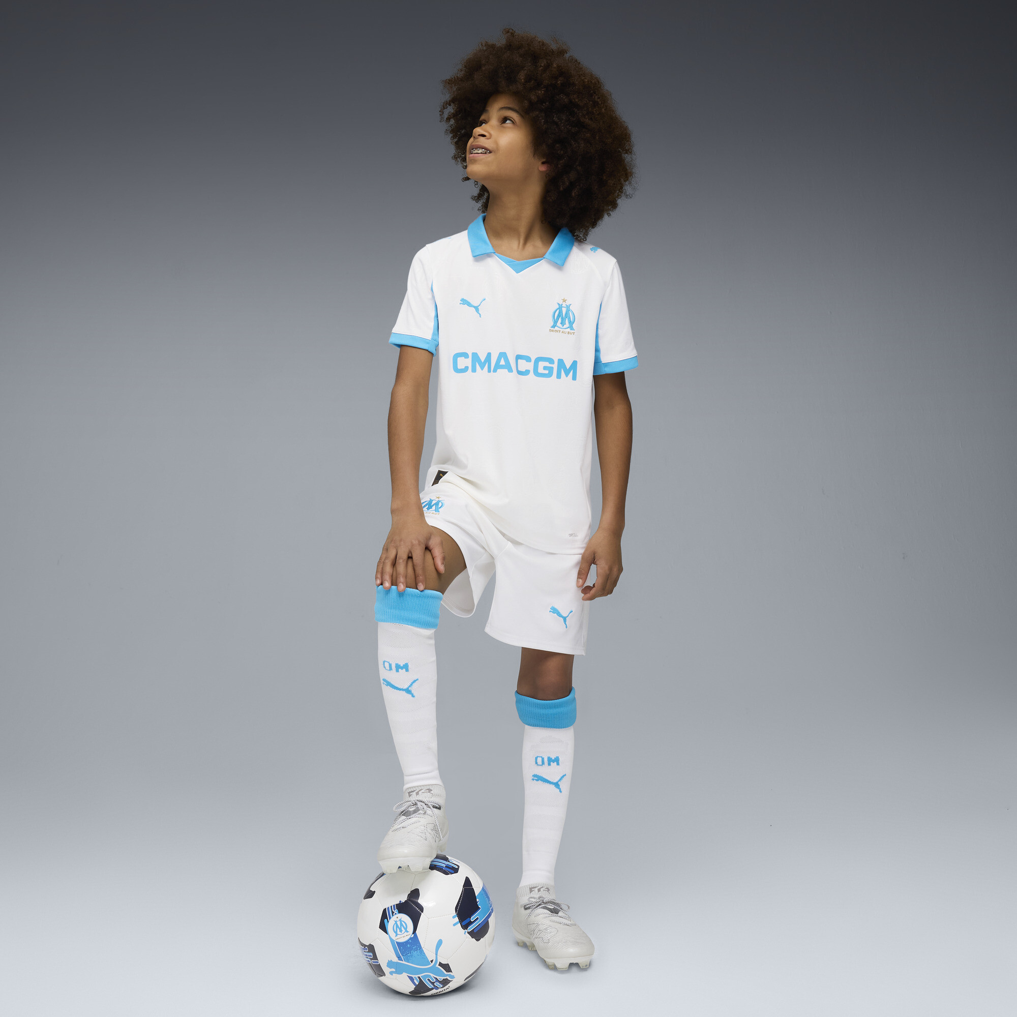 PUMA Olympique de Marseille 25/26 short, Blauw/Wit, Maat 7-8Y thumbnail 5