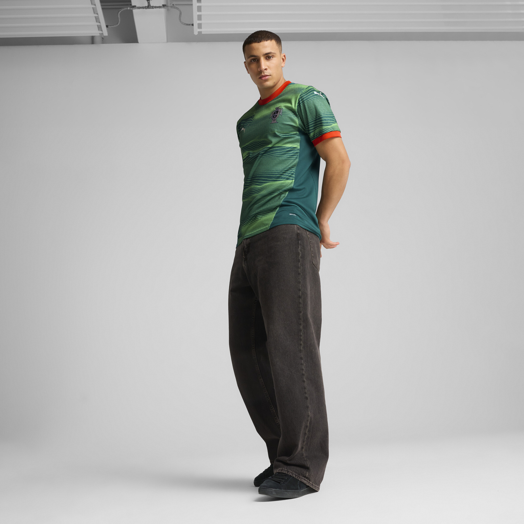 PUMA Portugal Esportsshirt voor Heren, Groen, Maat L thumbnail 6