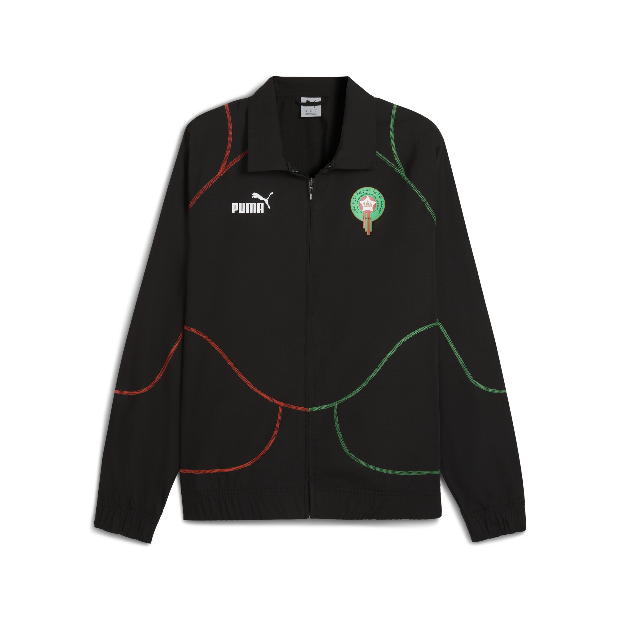 PUMA Marokko ftblStatement trainingsjack voor Heren, Groen/Zwart/Rood, Maat 3XL thumbnail 3