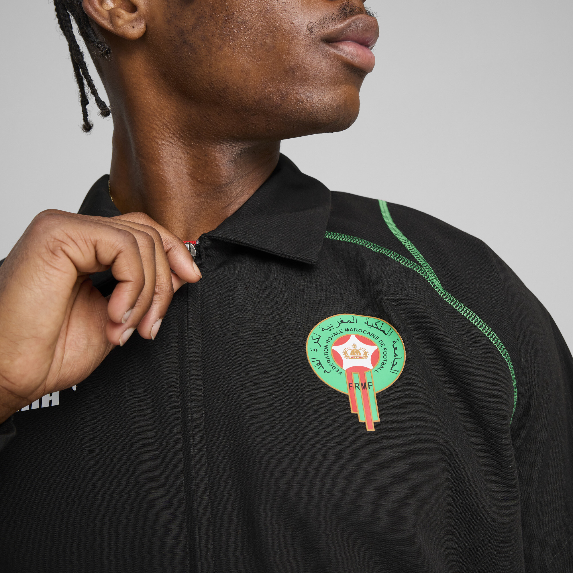 PUMA Marokko ftblStatement trainingsjack voor Heren, Groen/Zwart/Rood, Maat 3XL thumbnail 6