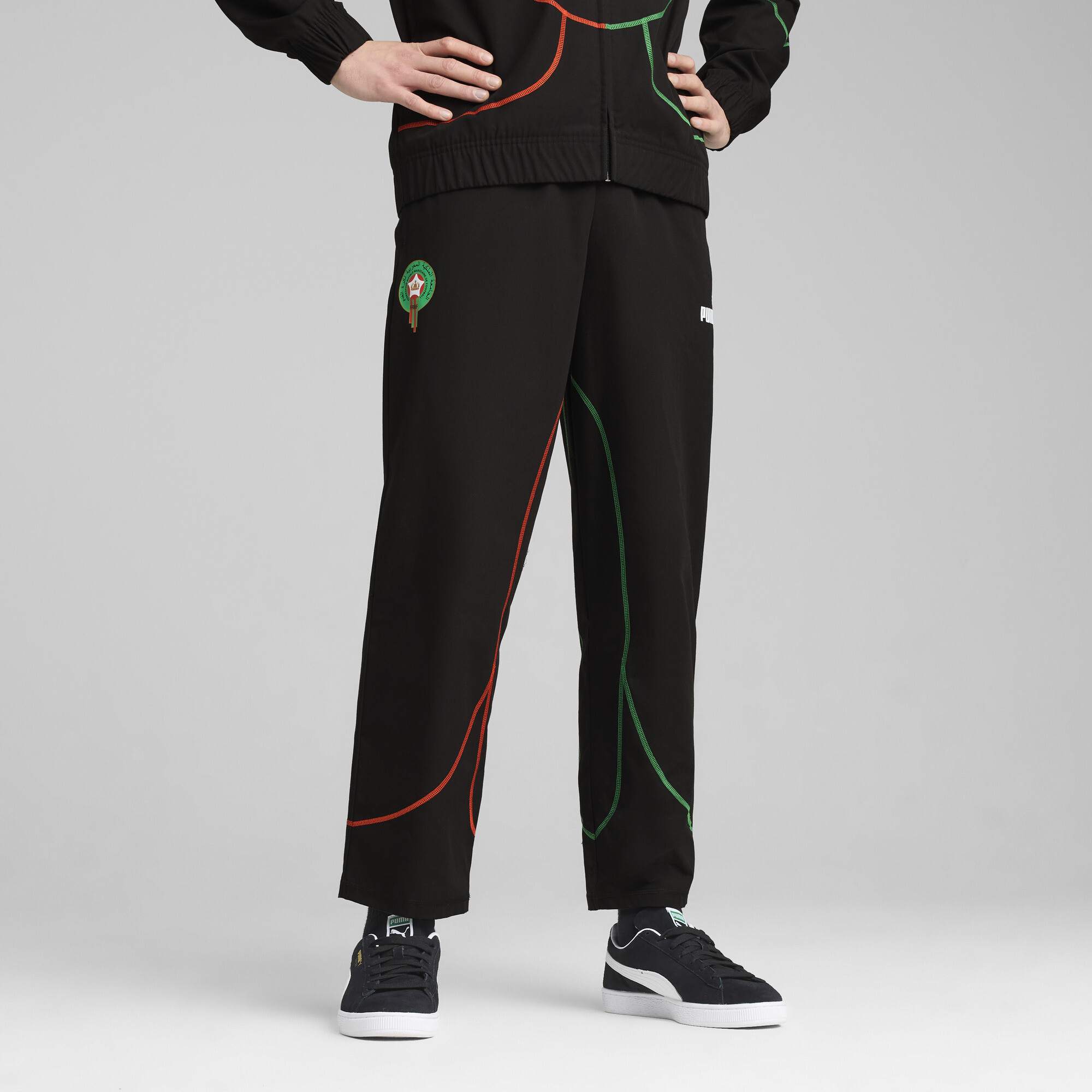 PUMA Marokko ftblStatement trainingsbroek voor Heren, Groen/Zwart/Rood, Maat 3XL thumbnail 6