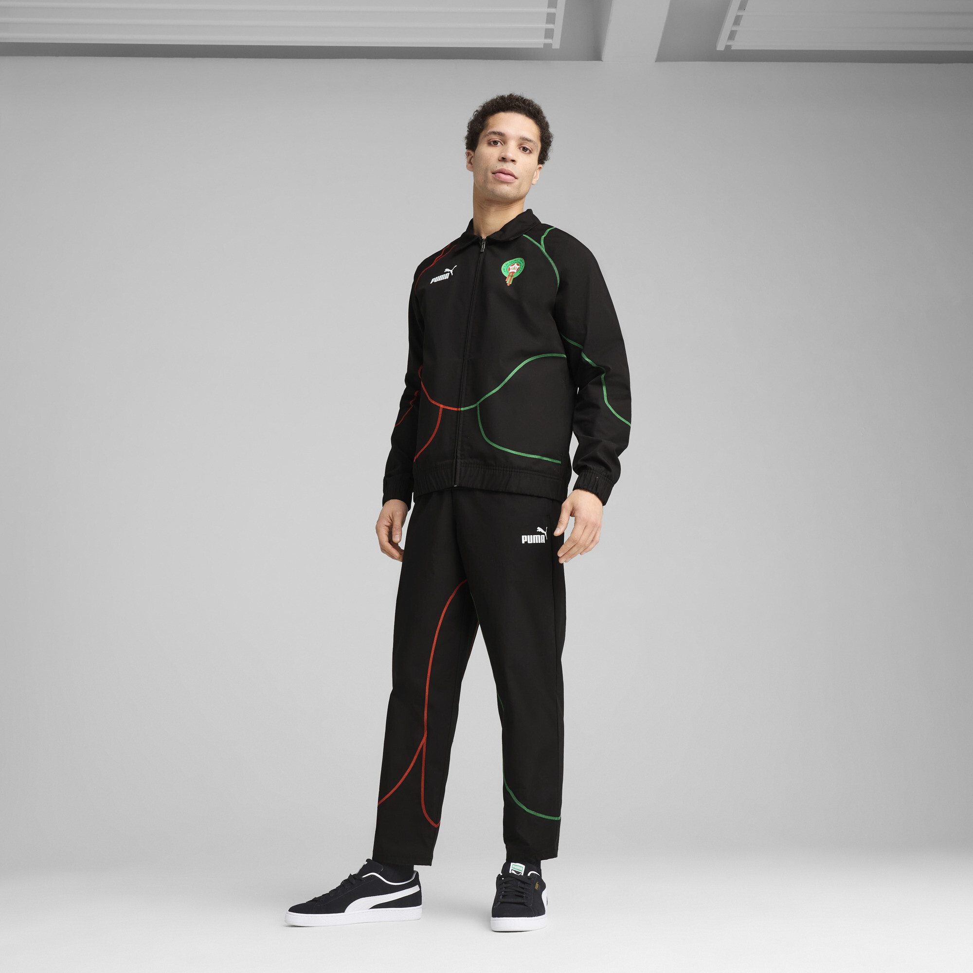 PUMA Marokko ftblStatement trainingsbroek voor Heren, Groen/Zwart/Rood, Maat 3XL thumbnail 4