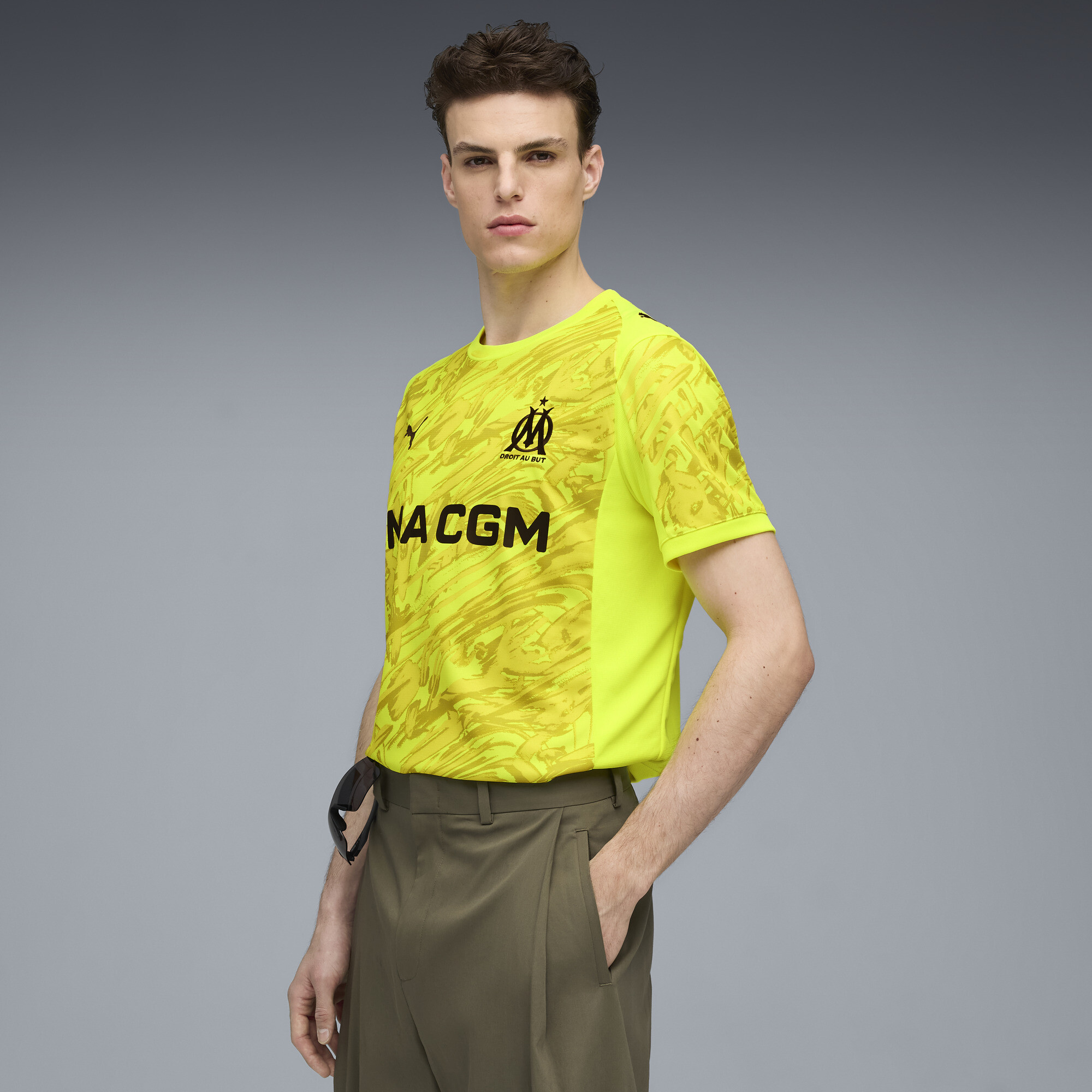 PUMA Olympique de Marseille 25/26 keepersshirt voor Heren, Zwart/Geel, Maat S thumbnail 4