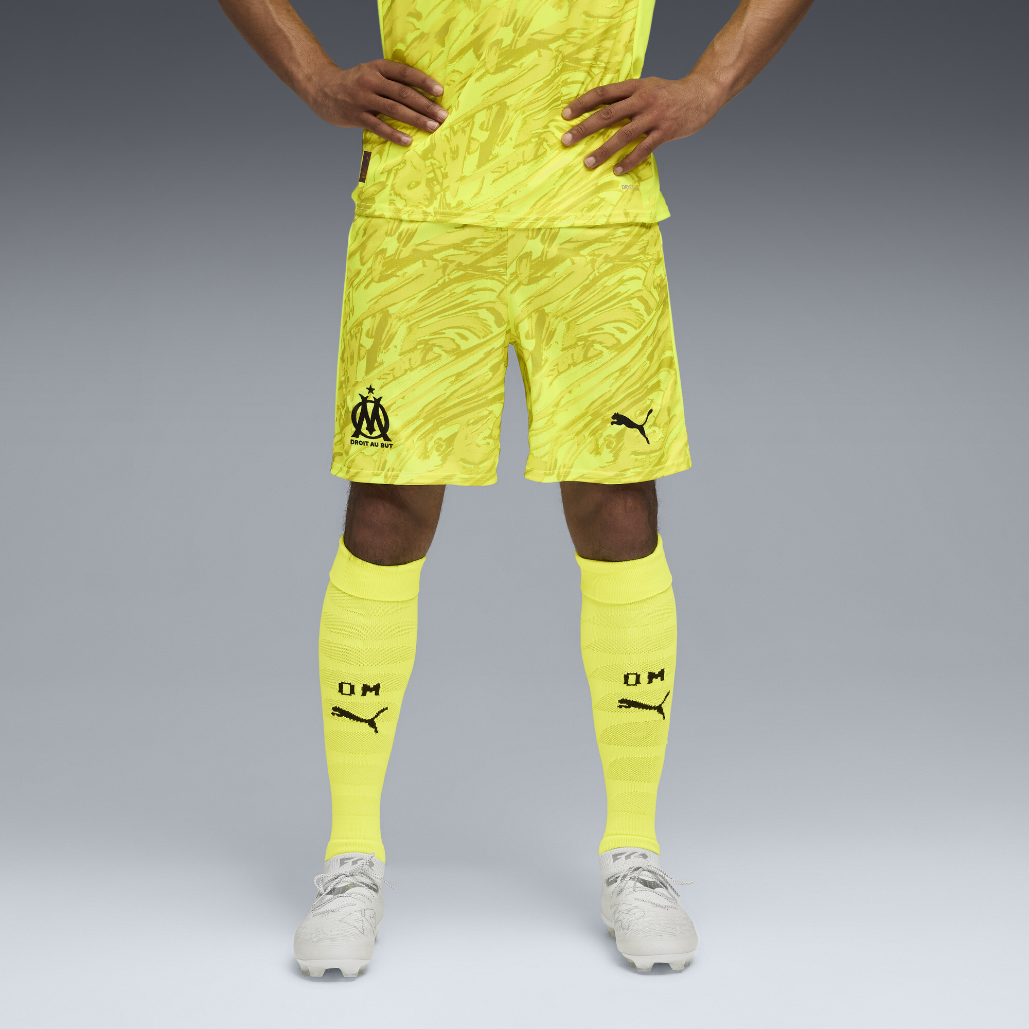 PUMA Olympique de Marseille 25/26 keepersshort voor Heren, Zwart/Geel, Maat XL thumbnail 4