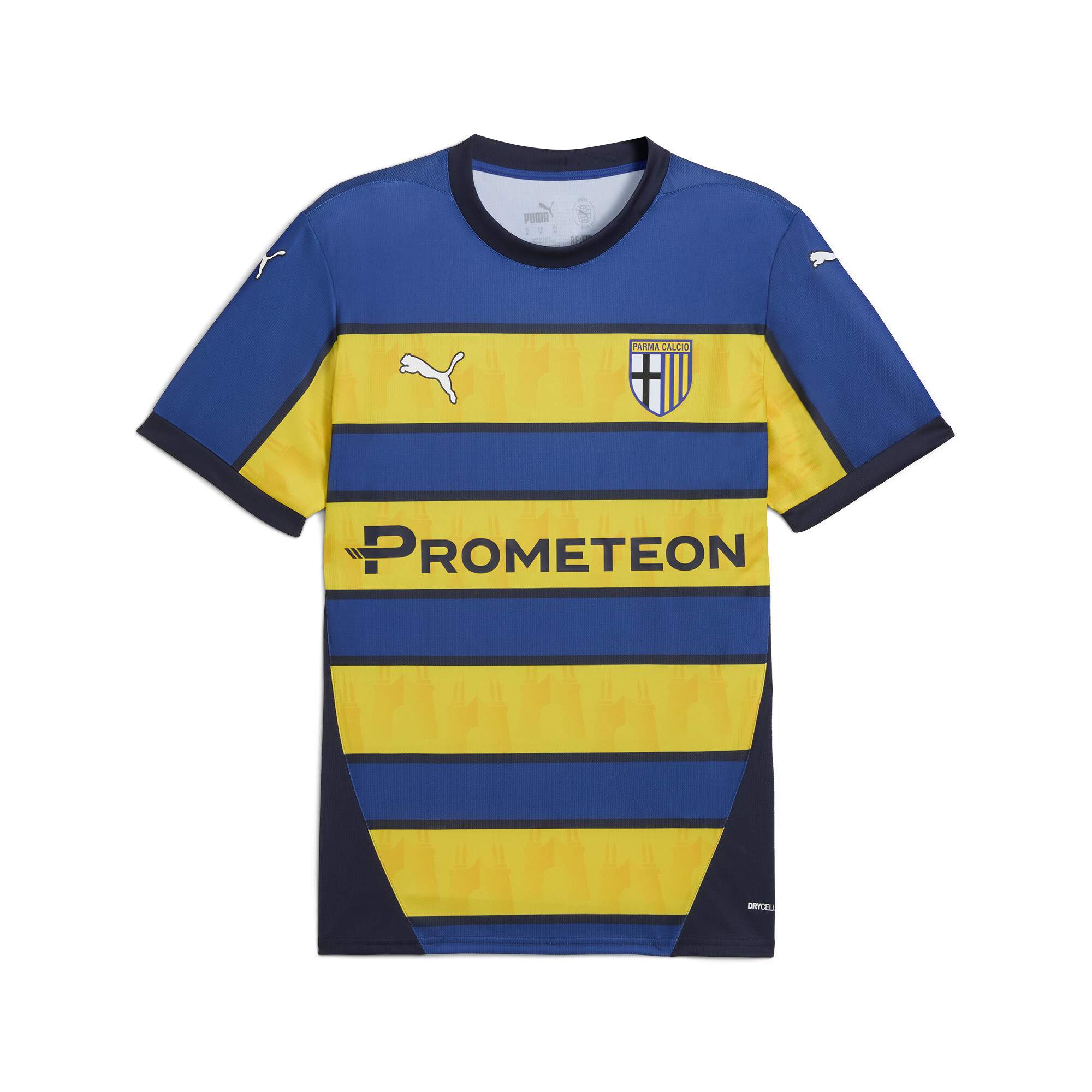 Puma Parma Calcio 24/25 Auswärtstrikot Herren | Mit Print | Clyde Royal/Faster Yellow | Größe: L