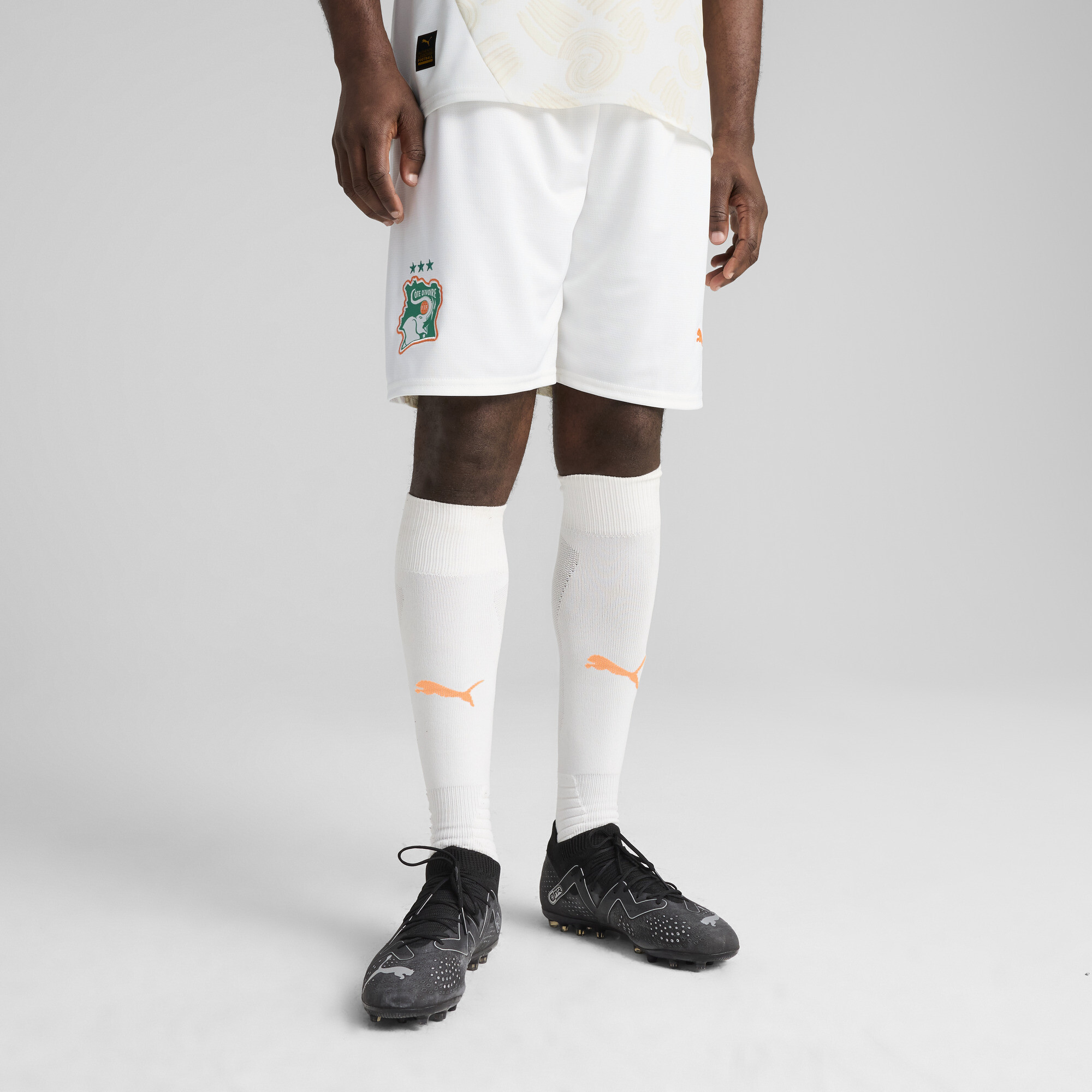 Men's Puma Ivory Coast 2025 Shorts, White, Size XL, Clothing