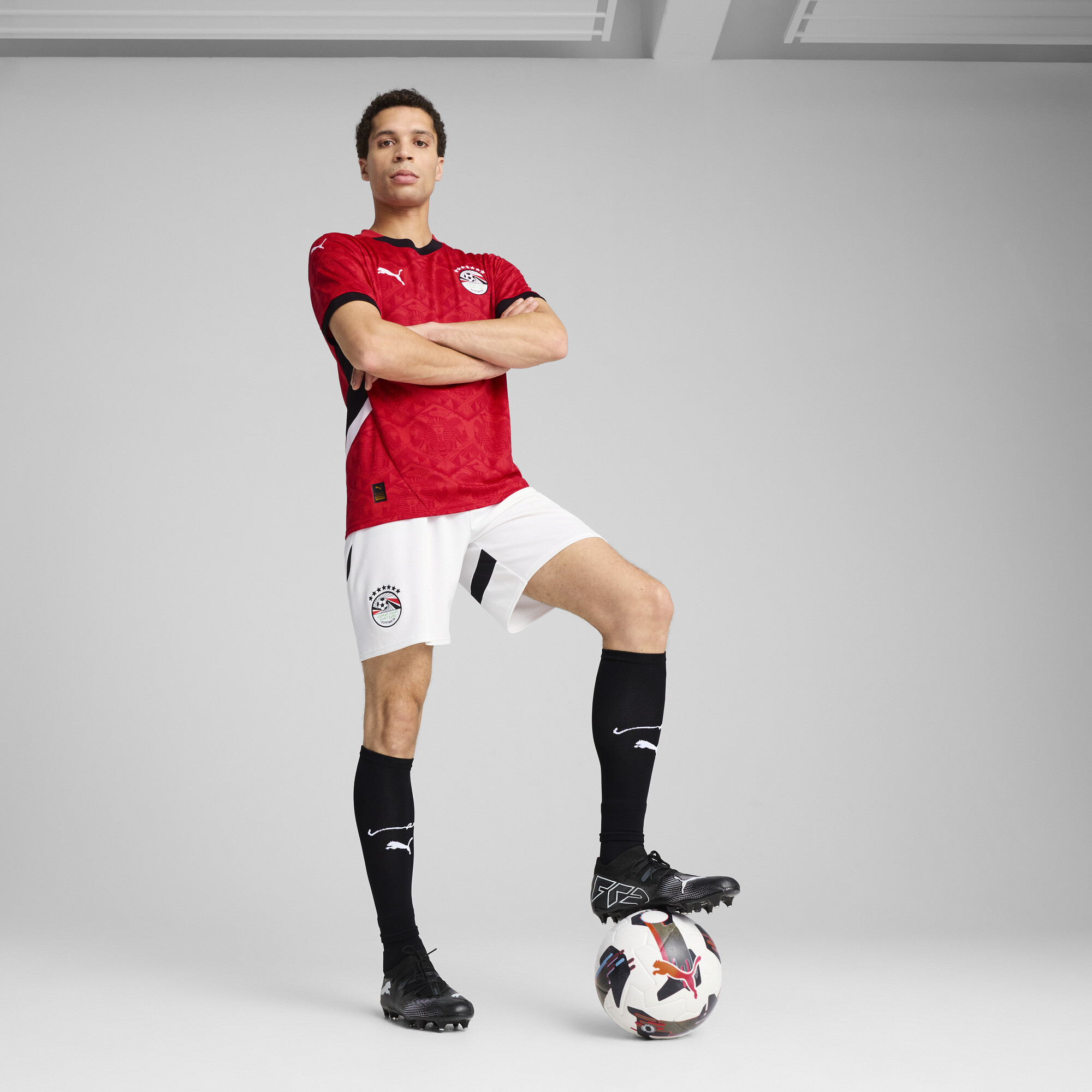 PUMA Egypte 2025 short voor Heren, Zwart/Wit, Maat XXL thumbnail 4