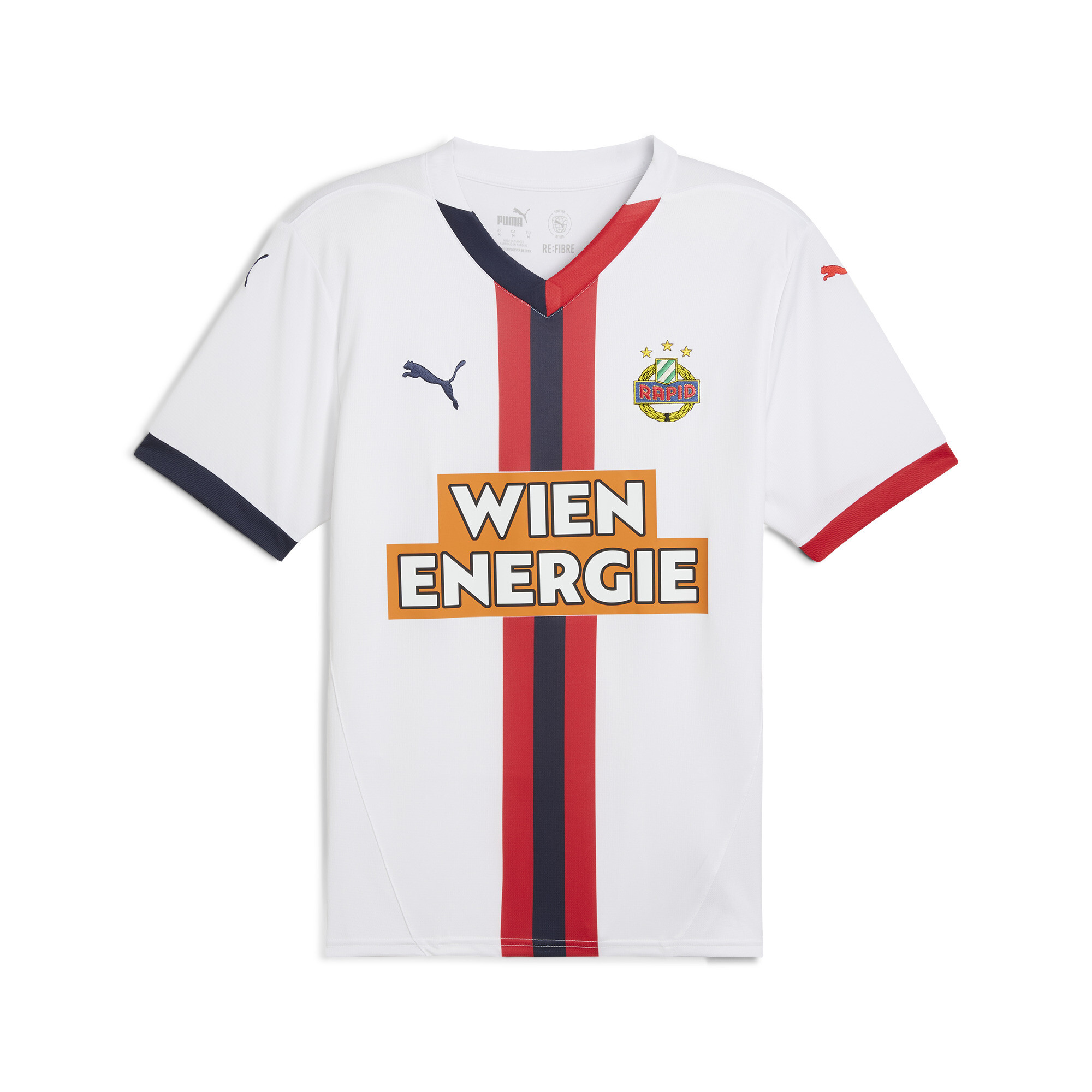 Puma SK Rapid Wien 24/25 Auswärtstrikot Herren | Mit Plain | White/Red/Navy | Größe: 3XL