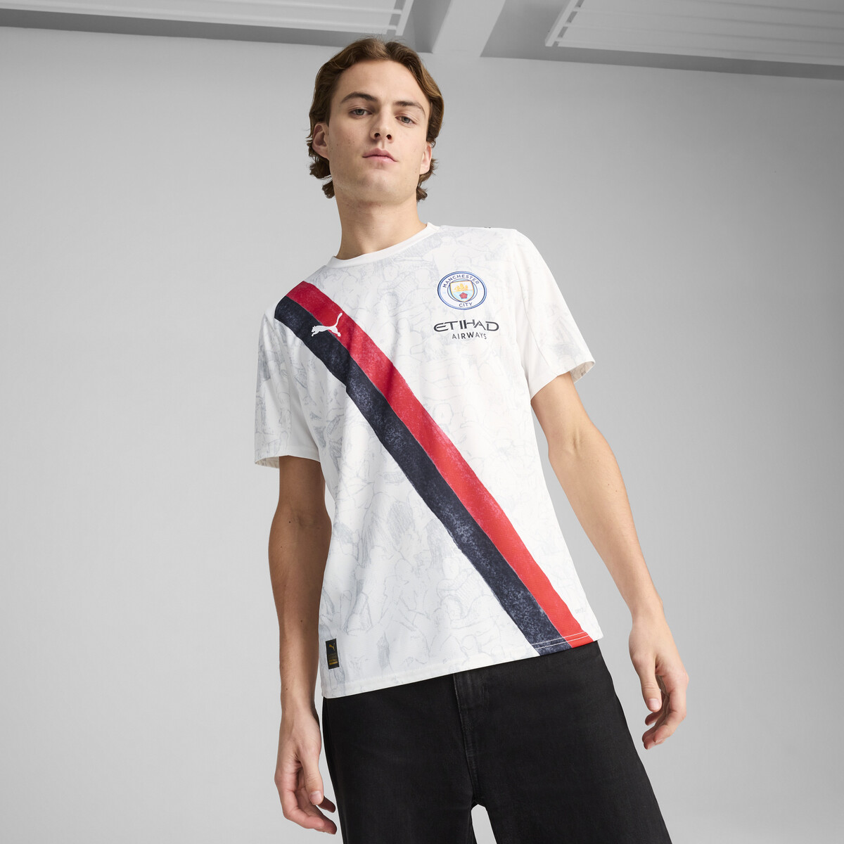 KIDSUPER x MANCHESTER CITY Jersey Men in White/Black by PUMA, Medium