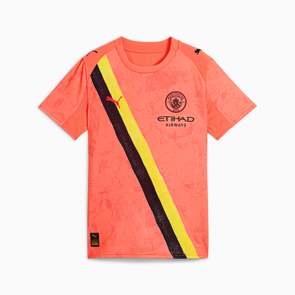 KIDSUPER x MANCHESTER CITY Jersey Youth, Neon Sun-PUMA Black, large-ZAF