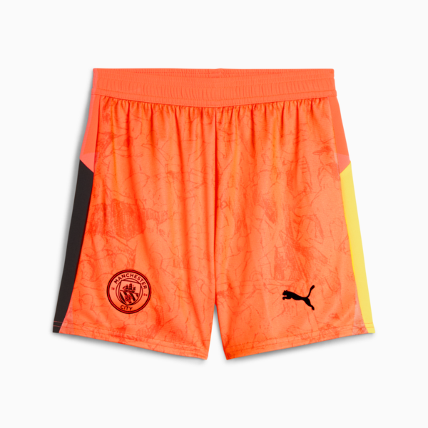 Shorts KID SUPER x MANCHESTER CITY juveniles, Neon Sun-PUMA Black, large-ARG