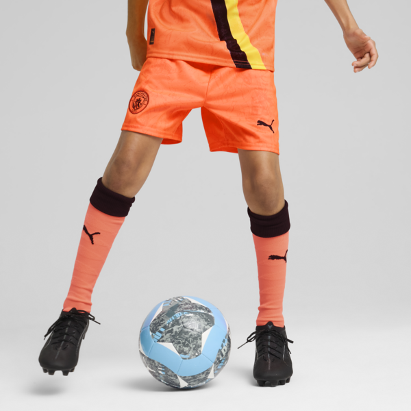 Shorts KID SUPER x MANCHESTER CITY juveniles, Neon Sun-PUMA Black, large-ARG