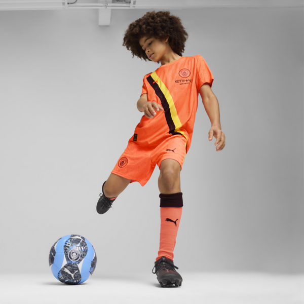 Shorts KID SUPER x MANCHESTER CITY juveniles, Neon Sun-PUMA Black, large-ARG