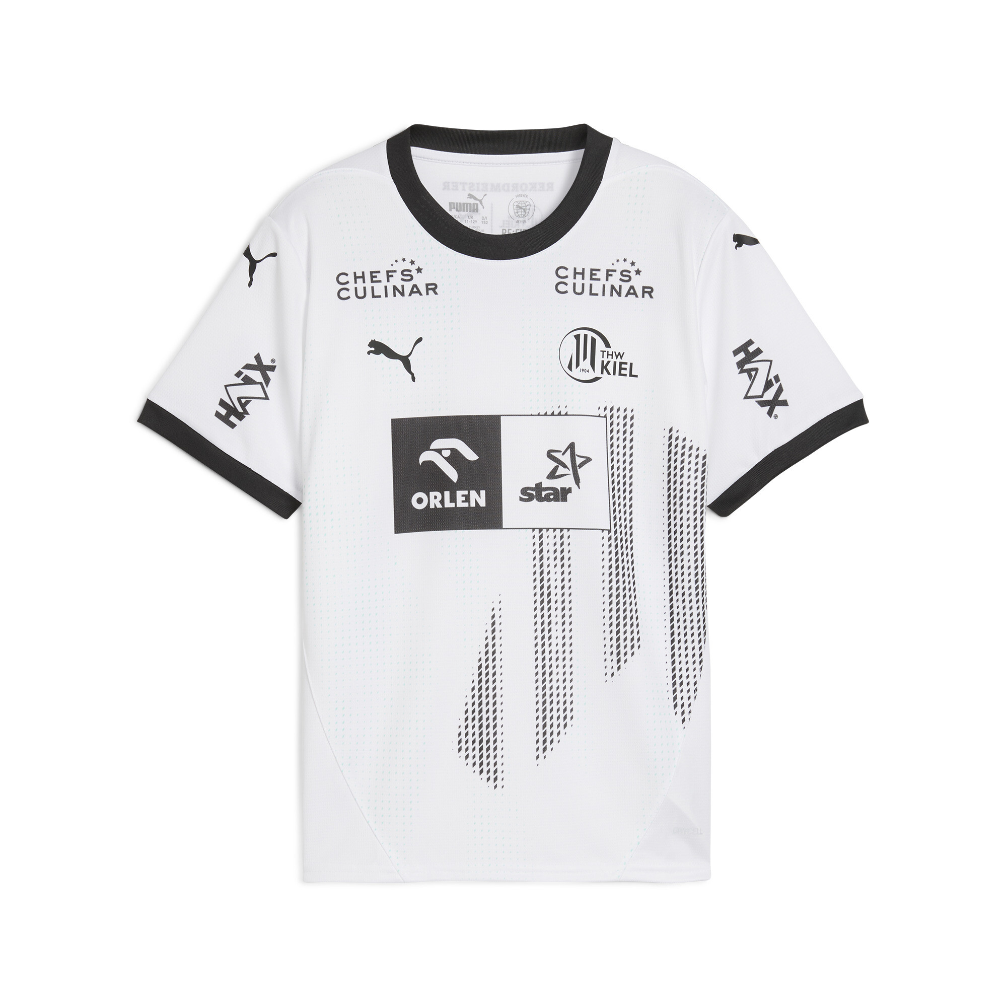 Puma THW Kiel 24/25 Home Jersey Youth, White, Size 9-10Y, Clothing