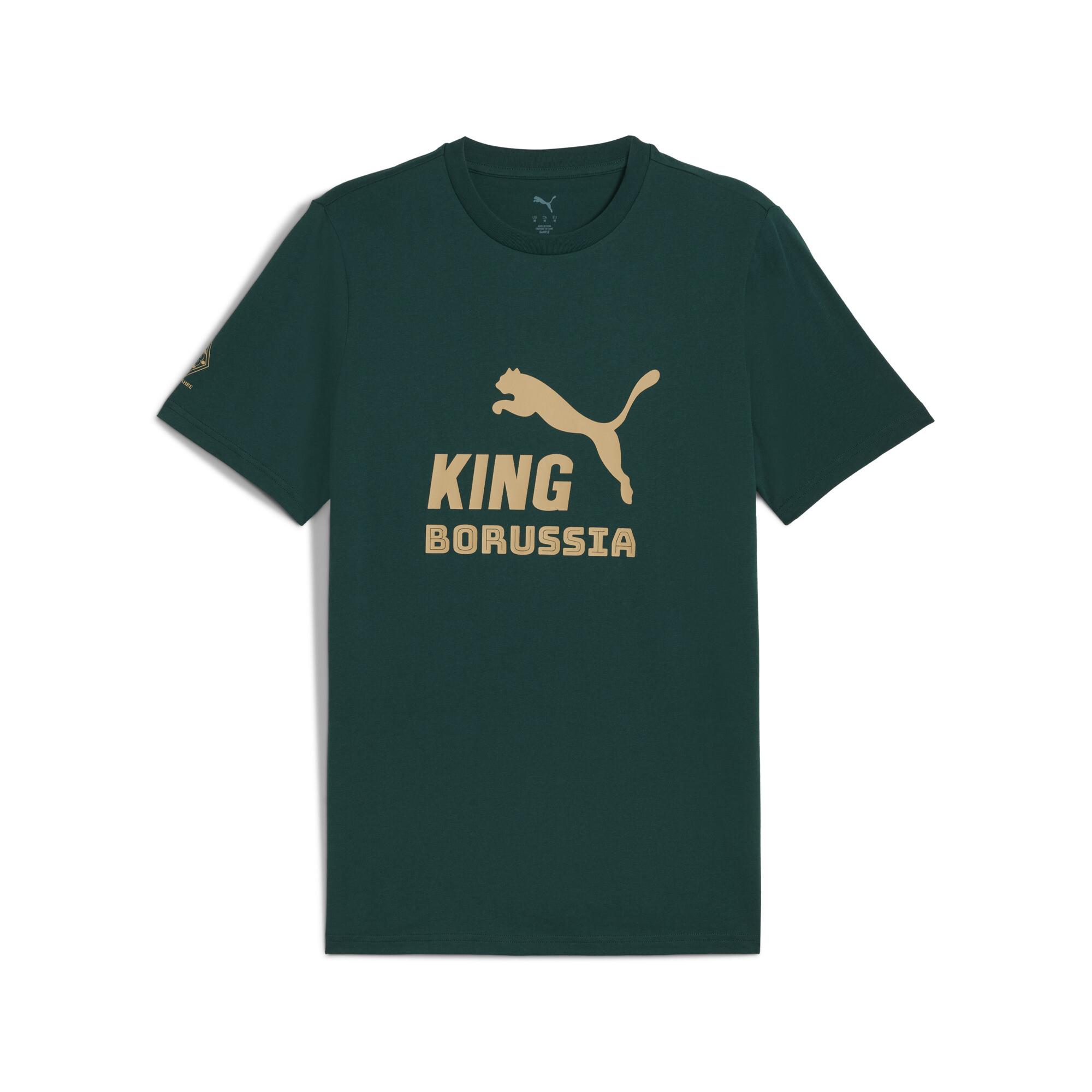 PUMA Borussia MÃ¶nchengladbach KING Logo T-shirt voor Heren, Goud, Maat L