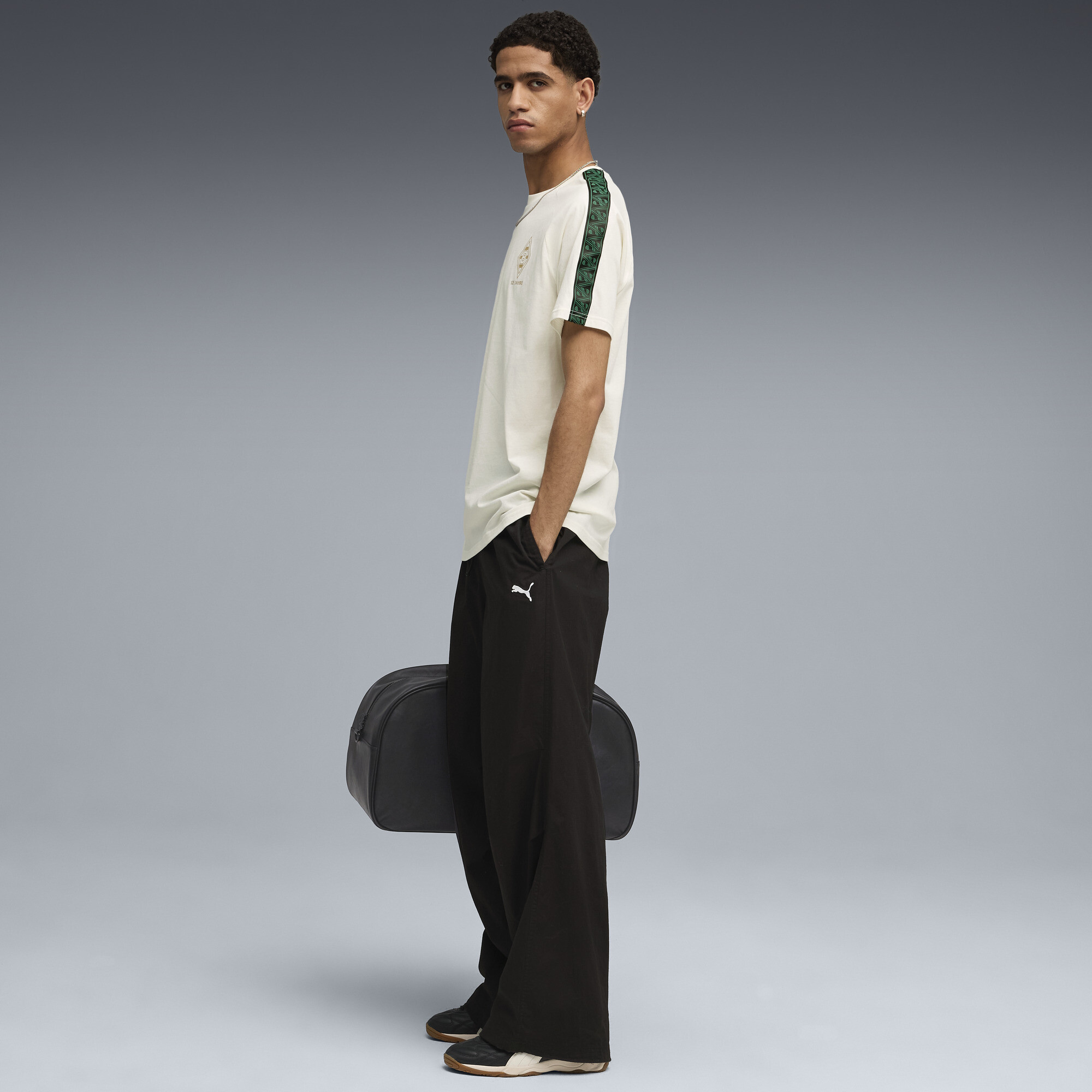 PUMA Borussia MÃ¶nchengladbach KING T-shirt voor Heren, Wit/Goud, Maat XL thumbnail 2