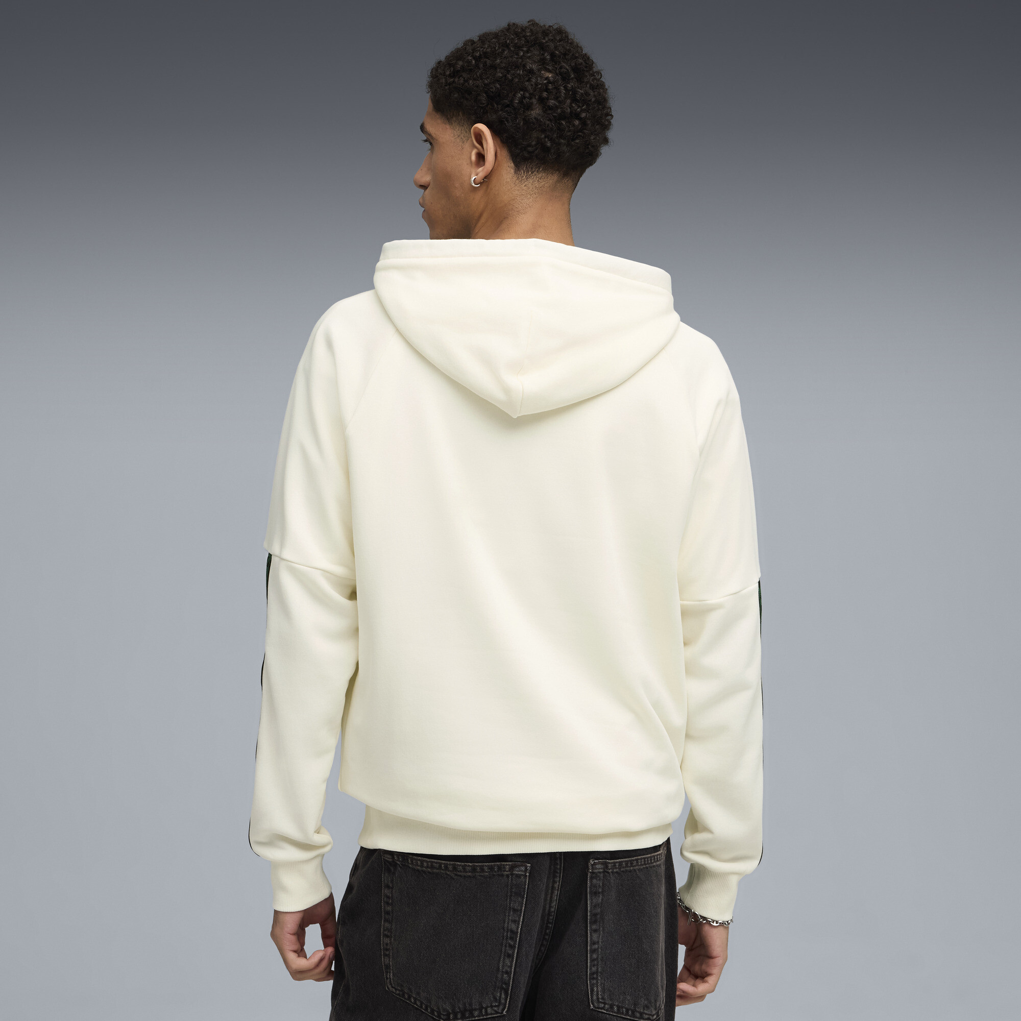 PUMA Borussia MÃ¶nchengladbach KING hoodie voor Heren, Wit/Goud, Maat M thumbnail 3