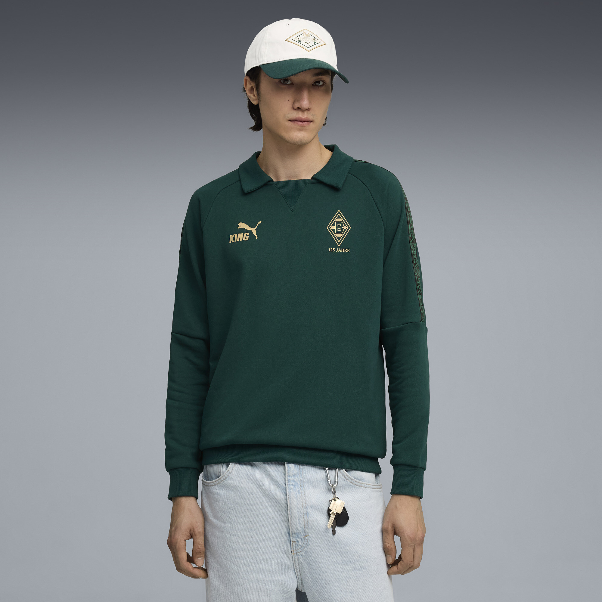 PUMA Borussia MÃ¶nchengladbach KING Drill top voor Heren, Goud, Maat M thumbnail 6