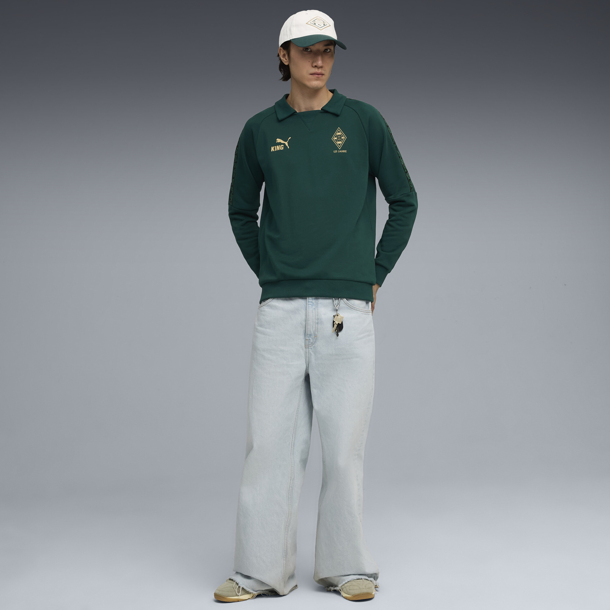 PUMA Borussia MÃ¶nchengladbach KING Drill top voor Heren, Goud, Maat M thumbnail 4