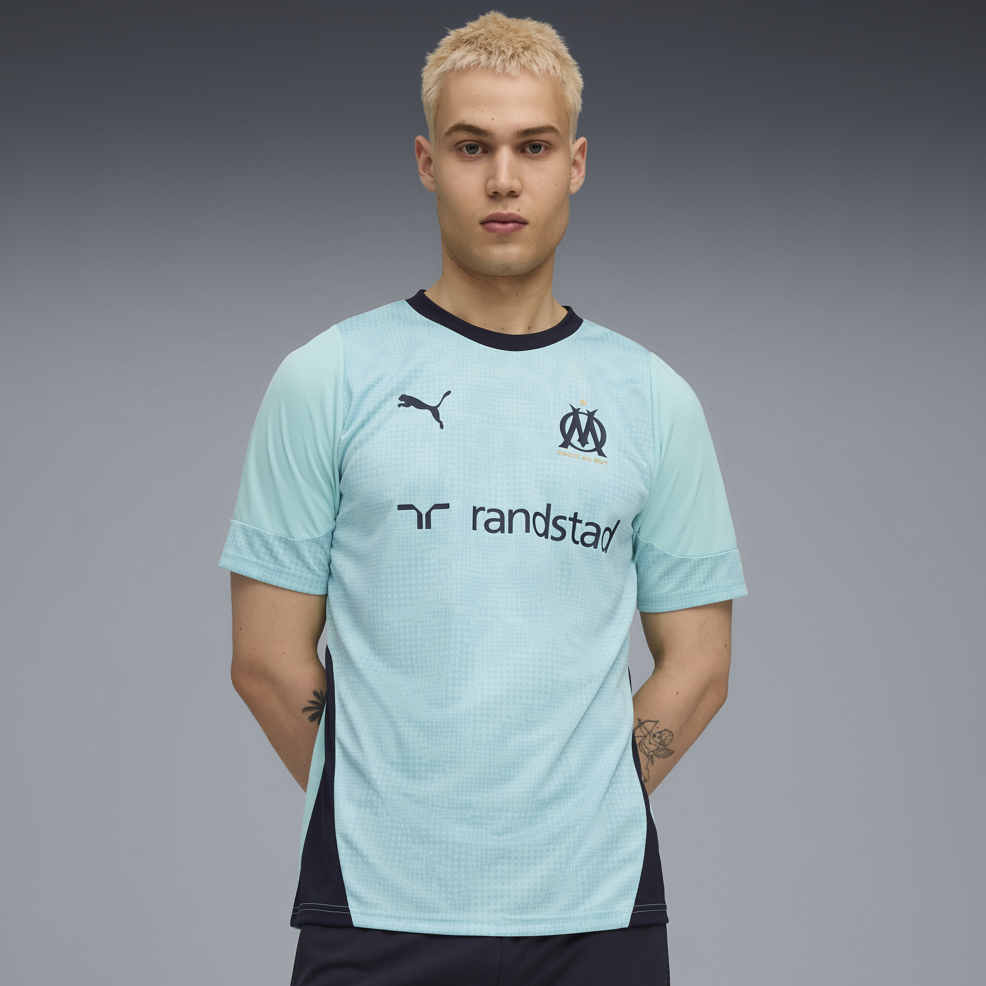 PUMA Olympique de Marseille trainingsshirt voor Heren, Blauw, Maat XS thumbnail 6