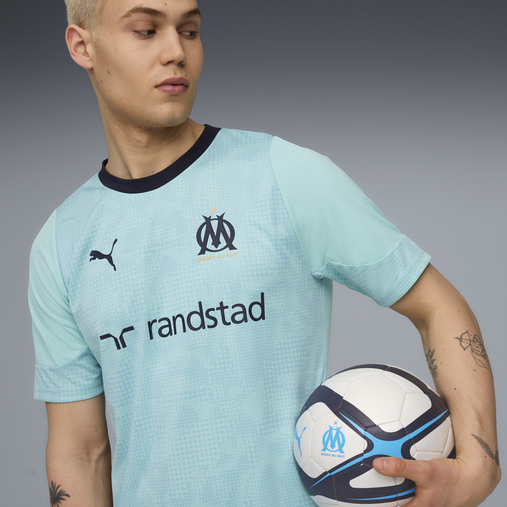 PUMA Olympique de Marseille trainingsshirt voor Heren, Blauw, Maat XS thumbnail 5