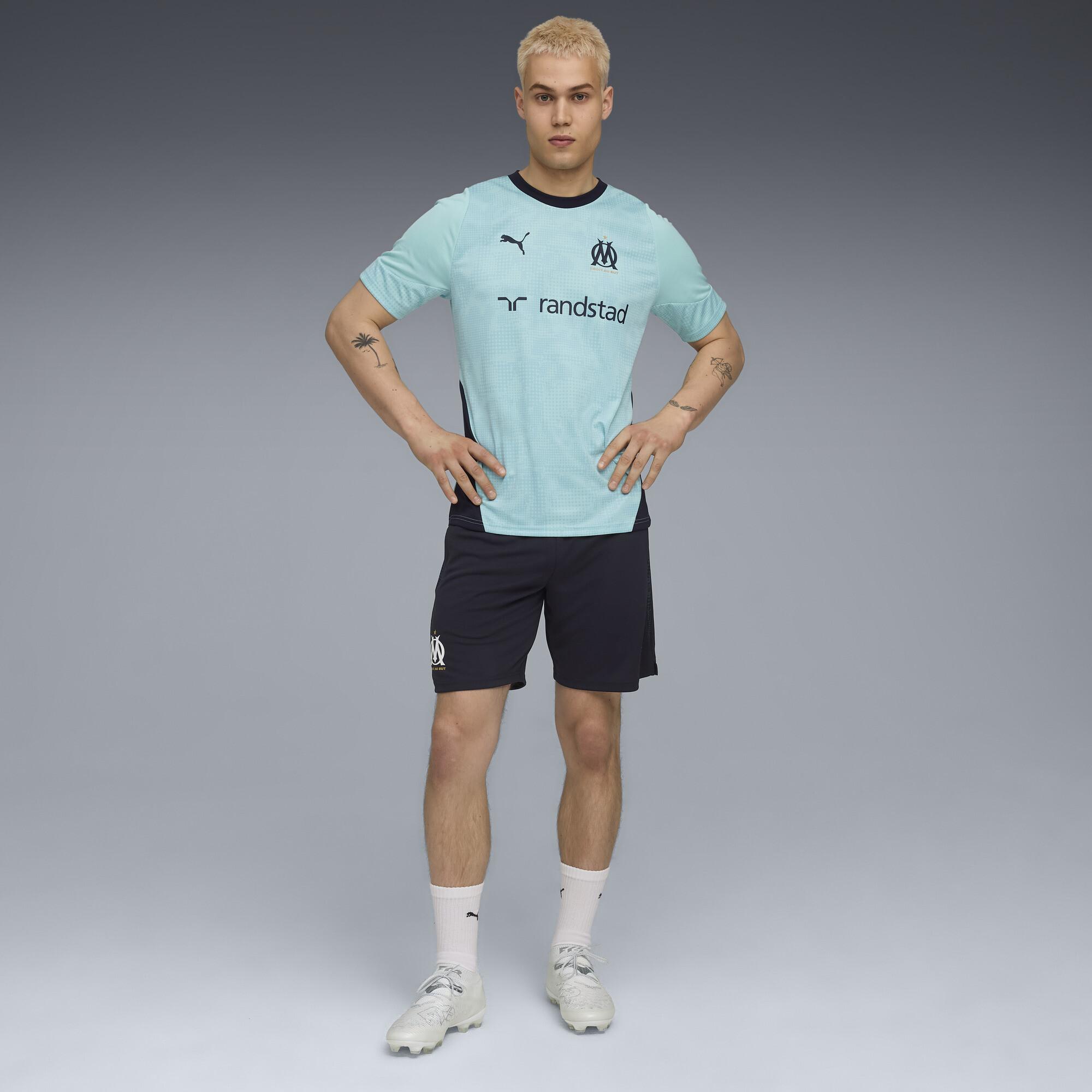 PUMA Olympique de Marseille trainingsshirt voor Heren, Blauw, Maat XS thumbnail 4