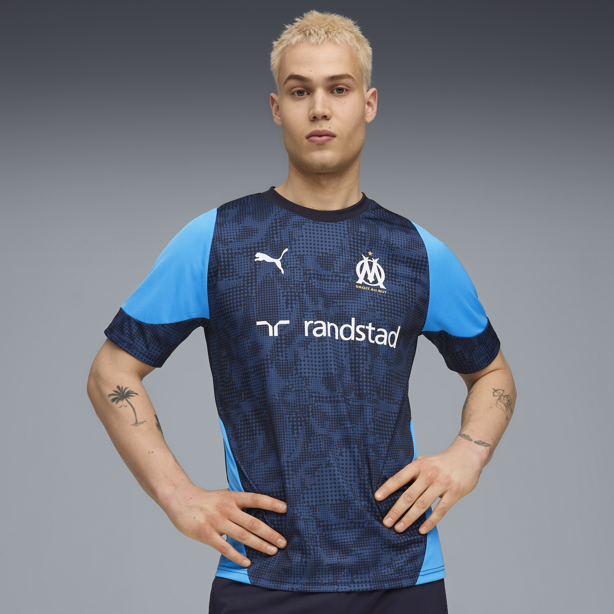 PUMA Olympique de Marseille trainingsshirt voor Heren, Blauw, Maat XXL thumbnail 6
