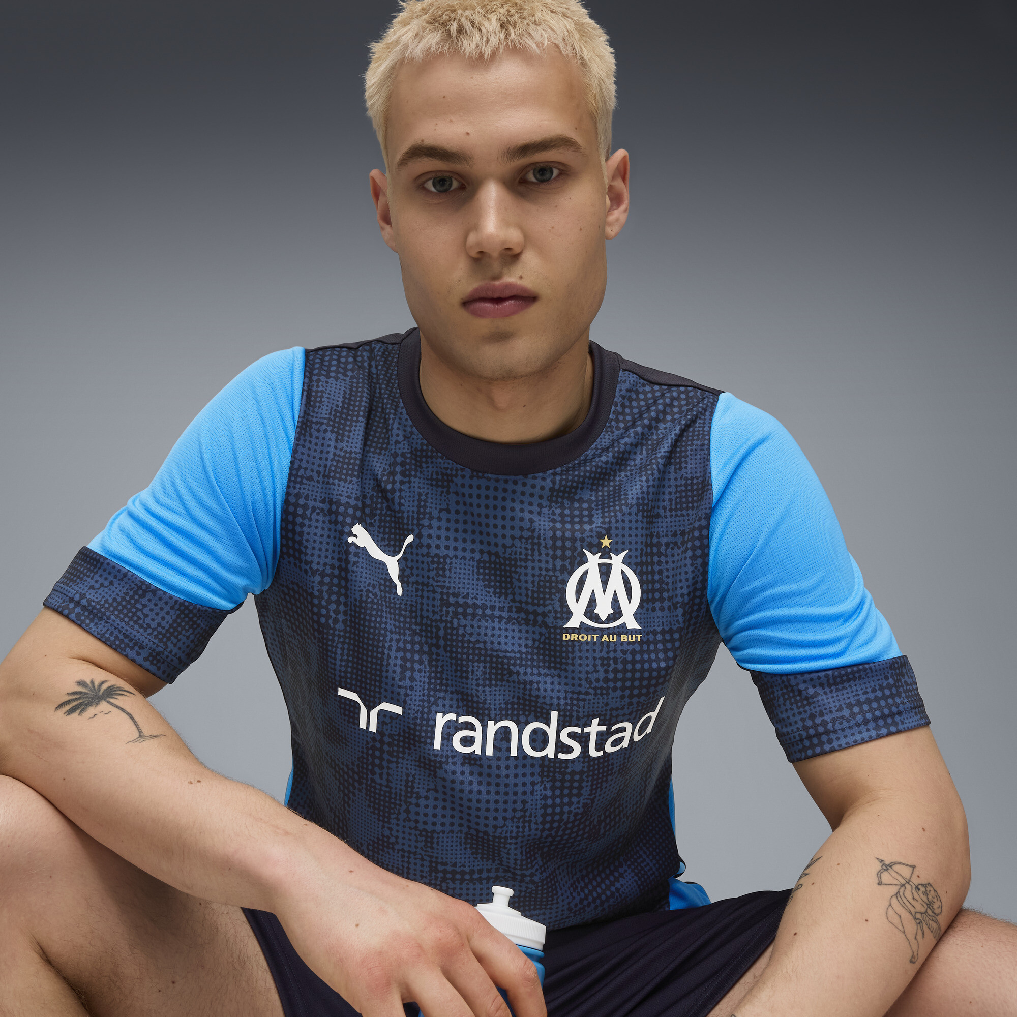 PUMA Olympique de Marseille trainingsshirt voor Heren, Blauw, Maat XXL thumbnail 5